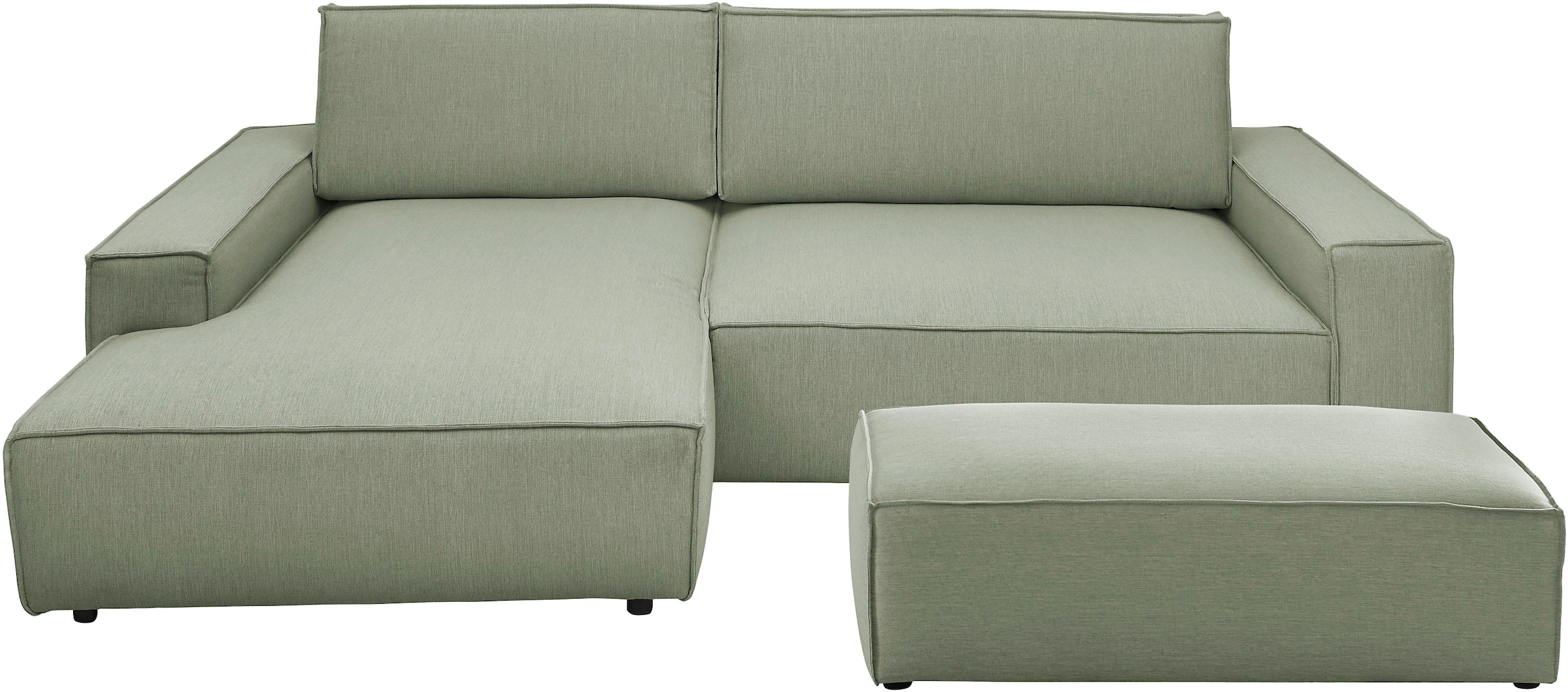 Home affaire Polsterecke »NEU: SHERWOOD XXL tief, L-Form mit Schlaffunktion, Big-Sofa mit Hocker«, (Set, 2 St.), stellbar zum Schlafsofa (Krokodilverbinder), Cord, Leinenoptik