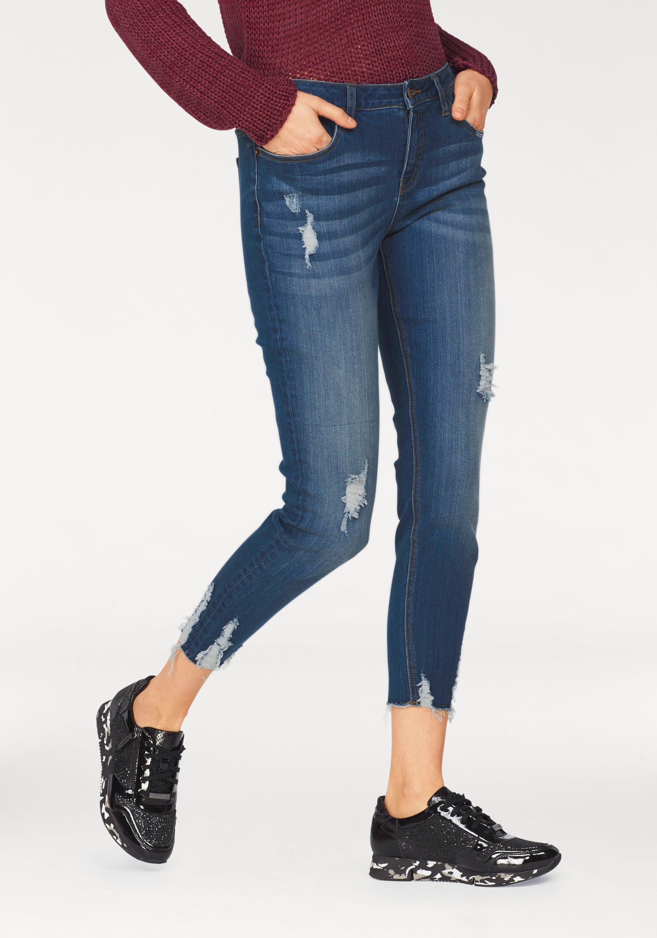 Skinny-fit-Jeans, online Aniston Destroyed-Effekt bestellen mit CASUAL