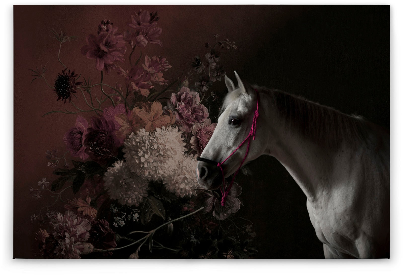 A.S. Création Leinwandbild »horses« Kunst | Tiere 1 Stk. tlg. Keilrahmen Bild Blumen Floral Pferd Leinwand-Bild Wohnzimmer modern