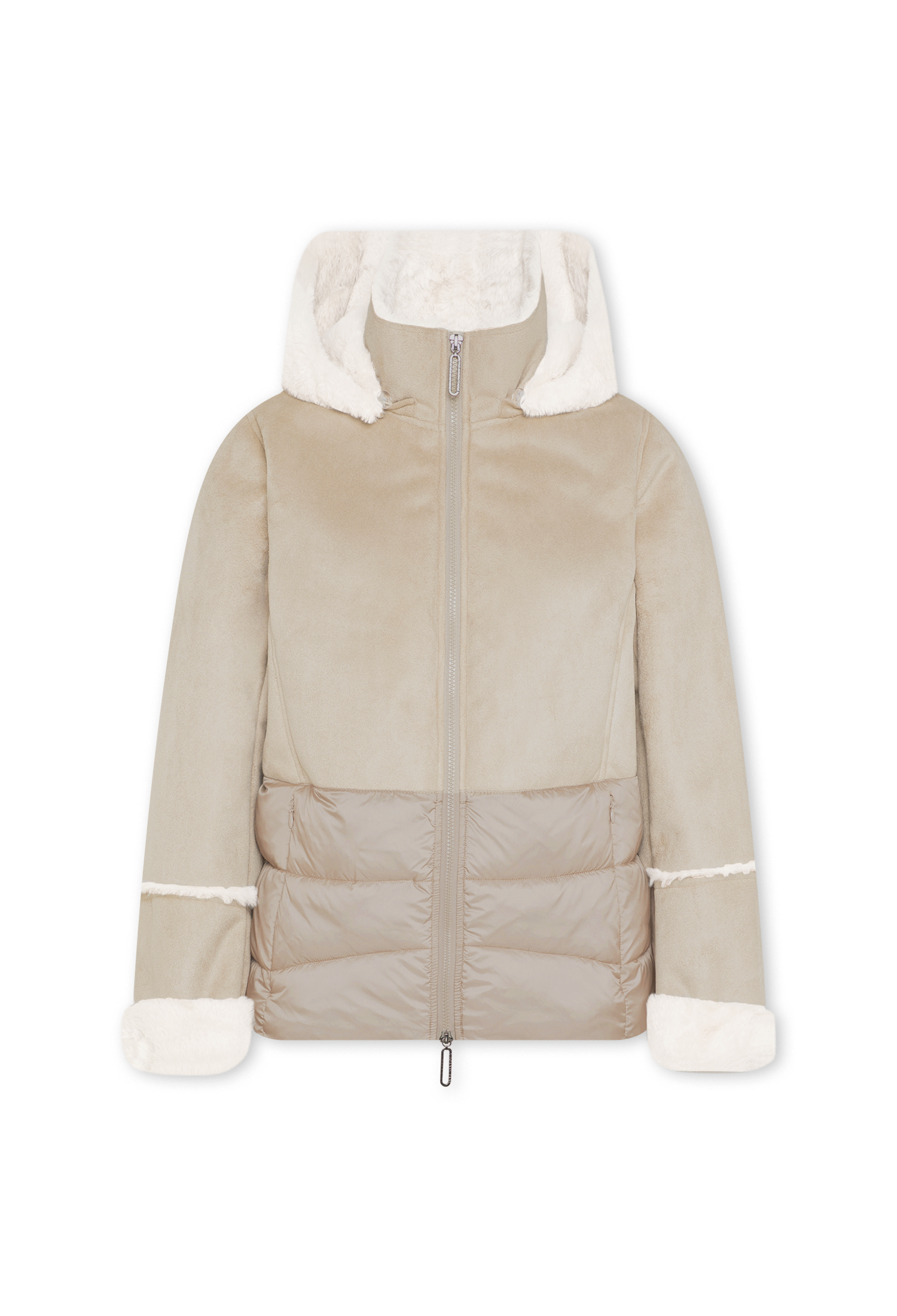 MANISA Kurzjacke, mit Kapuze, mit Teddyfell-Kapuze