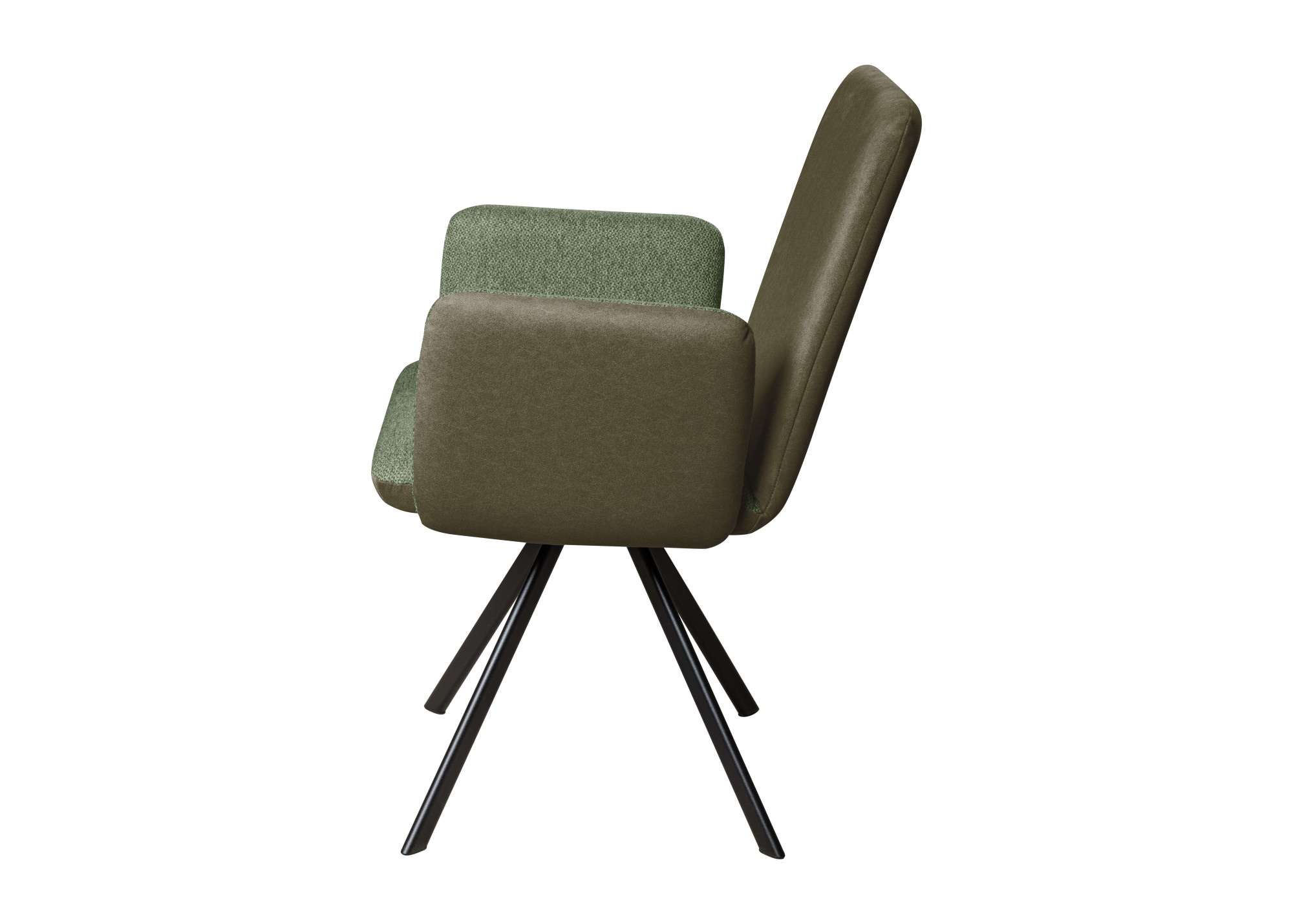 OTTO home Armlehnstuhl »Gabi Polsterstuhl, Esszimmerstuhl, Küchenstuhl, 4-Fußstuhl« () Gestell aus matt-schwarzem Flachmetall, stabil, 2-Stoff-Design