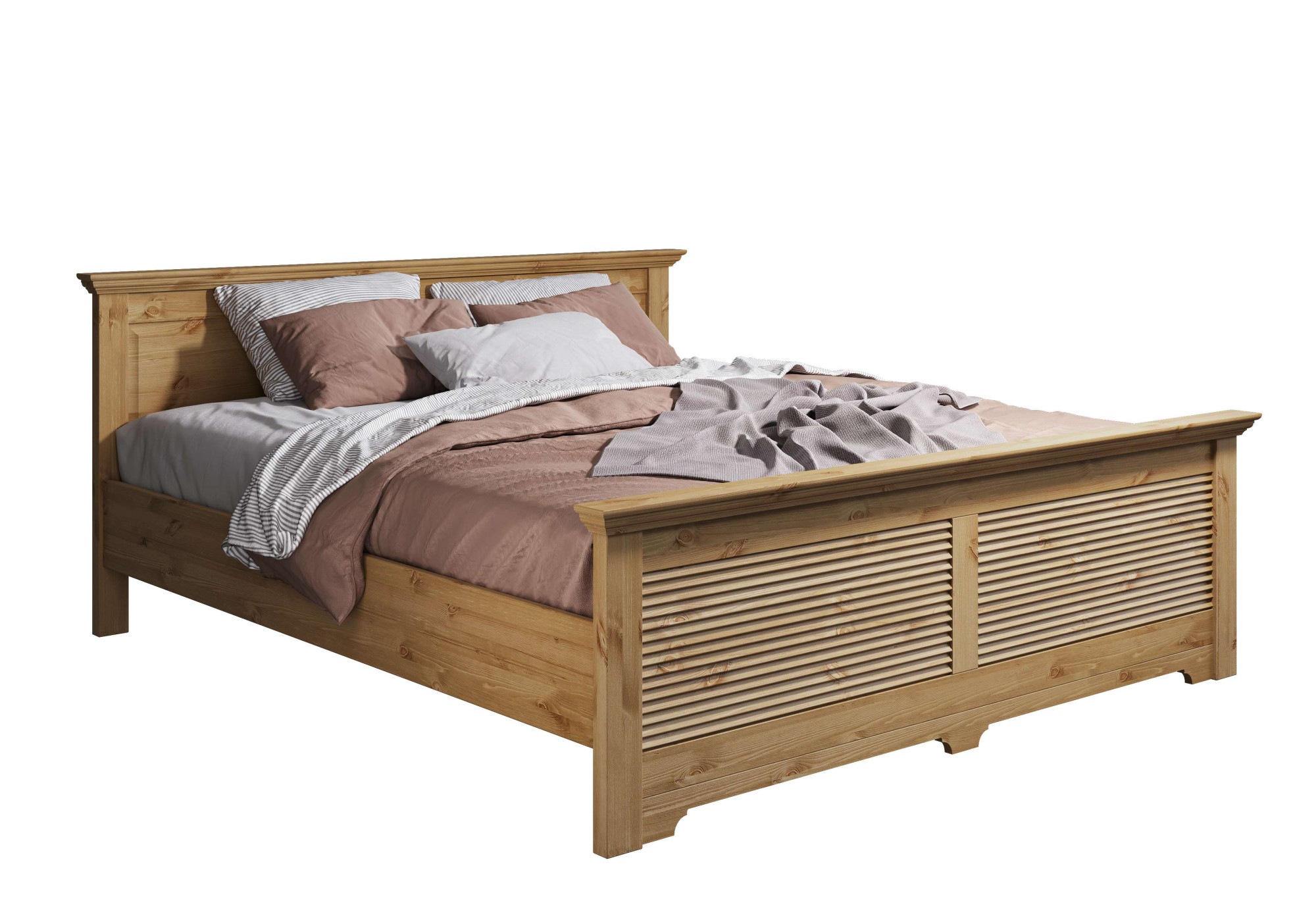 Home affaire Bett »Rauna, Landhausstil, edles Design mit Lamellen und Kasse günstig online kaufen