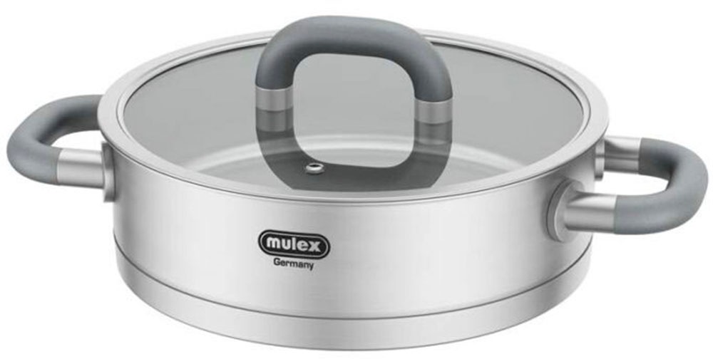 Mulex Topf-Set »LUGANO«, Edelstahl 18/10, (Set, 8 tlg.), inkl. Servierpfanne 24 cm mit Deckel, Induktion