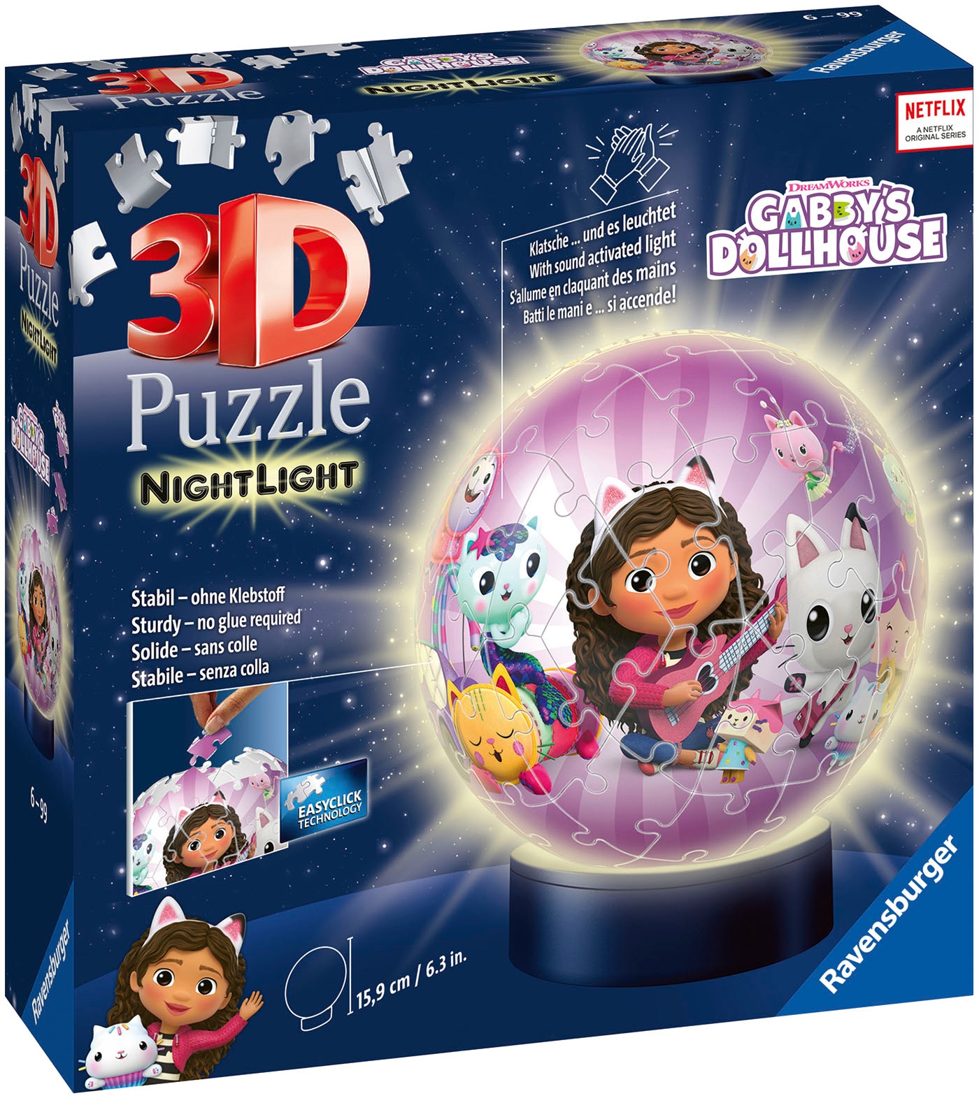 Ravensburger Puzzleball »Nachtlicht Gabby's Dollhouse«, Made in Europe