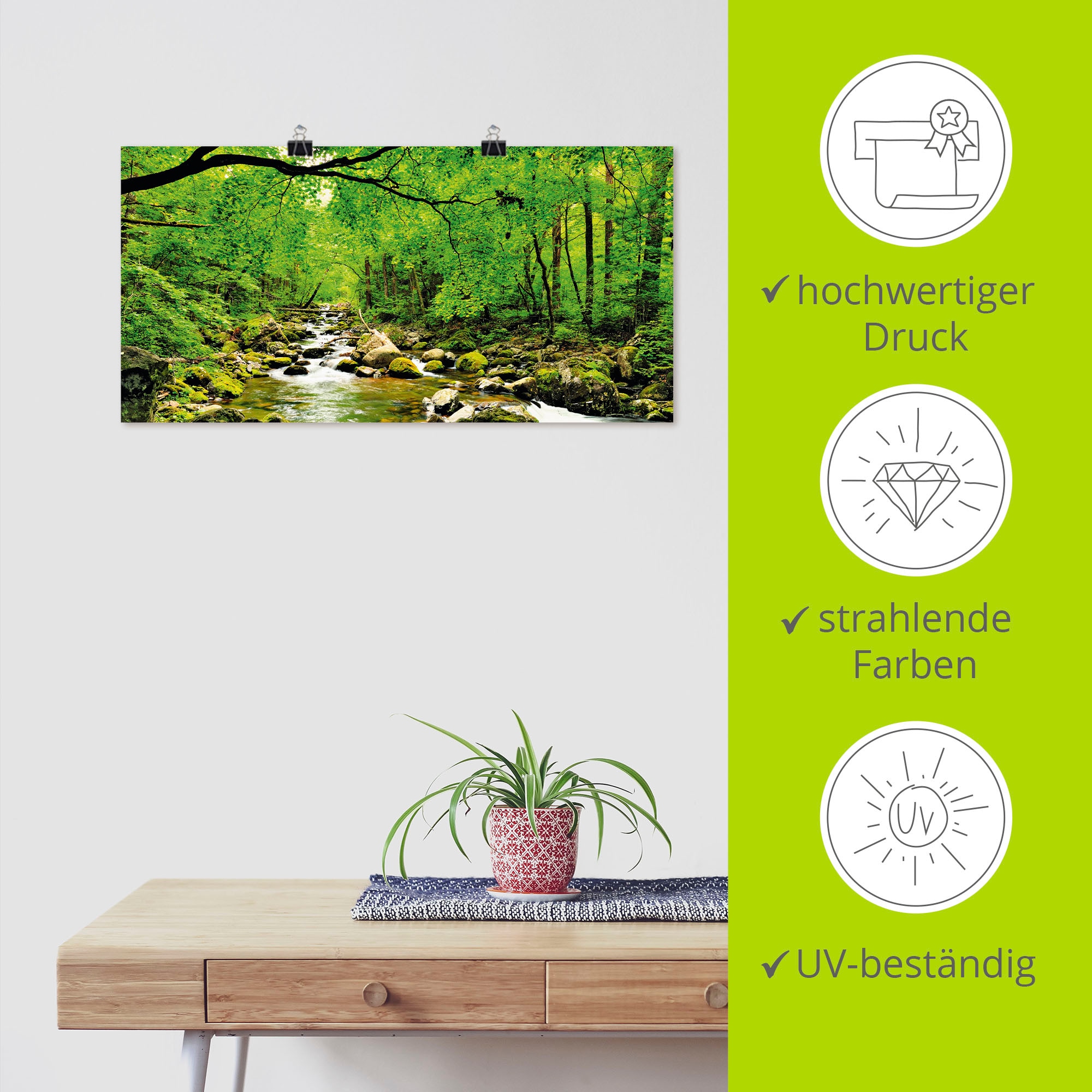 Artland Wandbild »Herbstwald Fluss Smolny« Wald 1 Stk. tlg. als Leinwandbild, Poster, Wandaufkleber in verschied. Größen