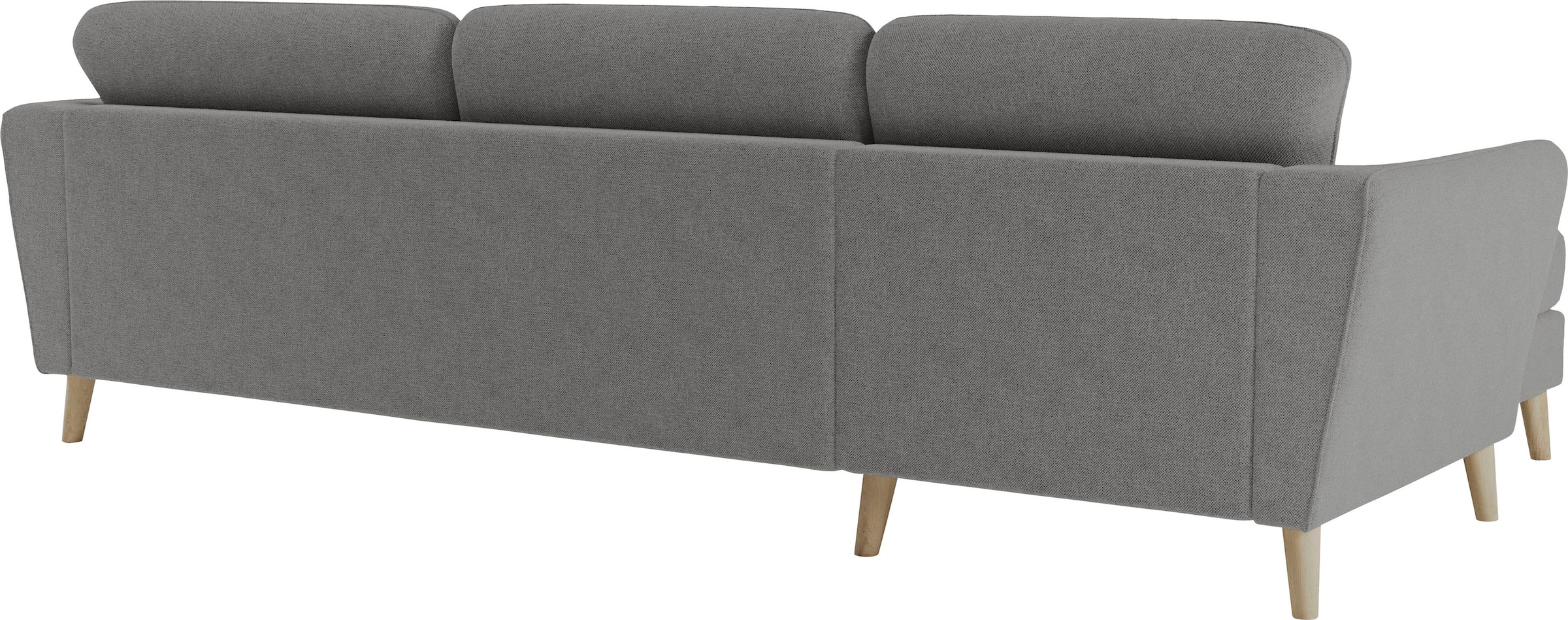 Home affaire Ecksofa »MARSEILLE (279/152cm),L-Form, Rec. rechts/links, verschiedene Bezüge«, Massivholzbeine Eiche, Landhausstil, Wellenunterfederung