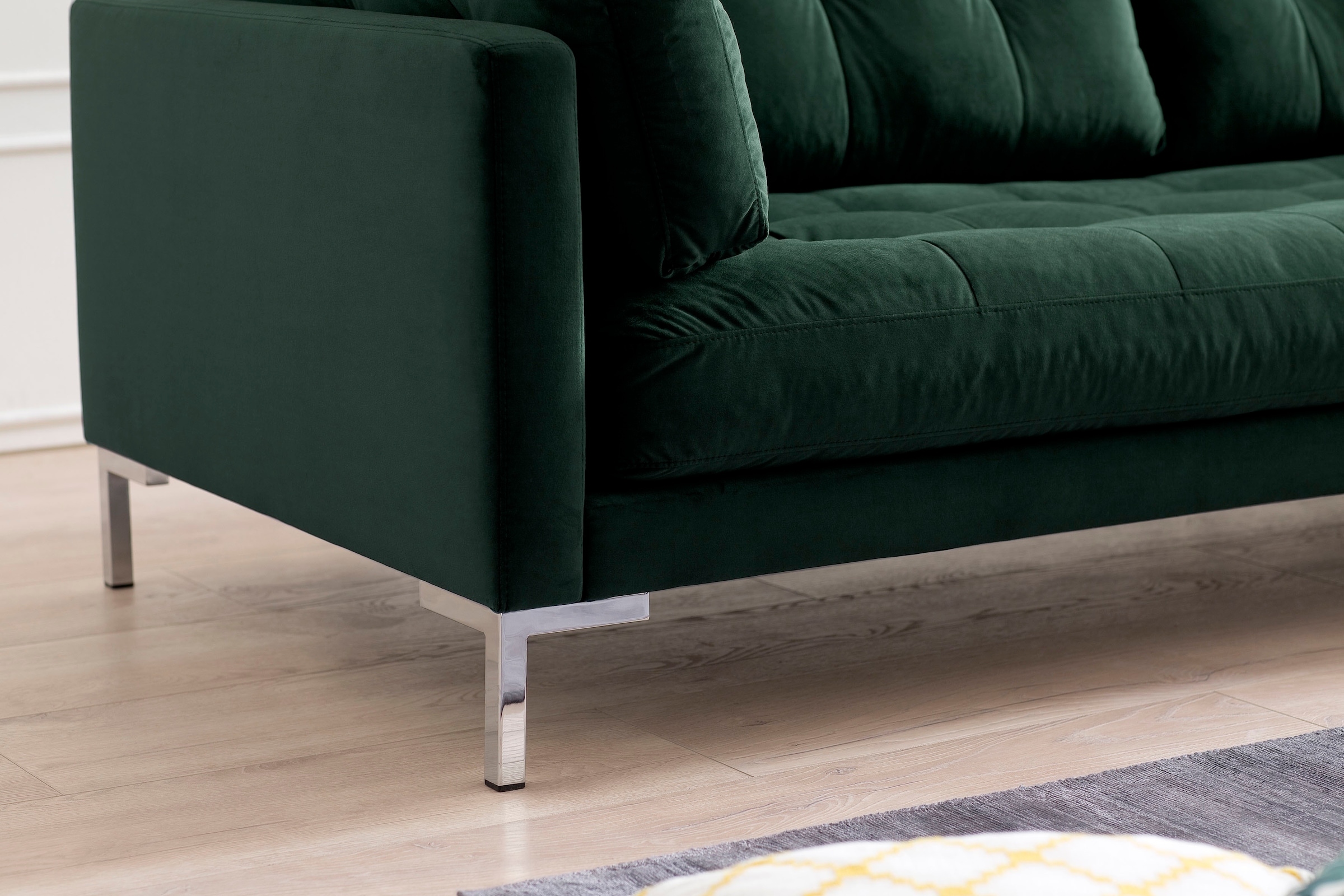 Trends by HG 3-Sitzer »Landau«, in Cord-Stoff mit Metallfuß