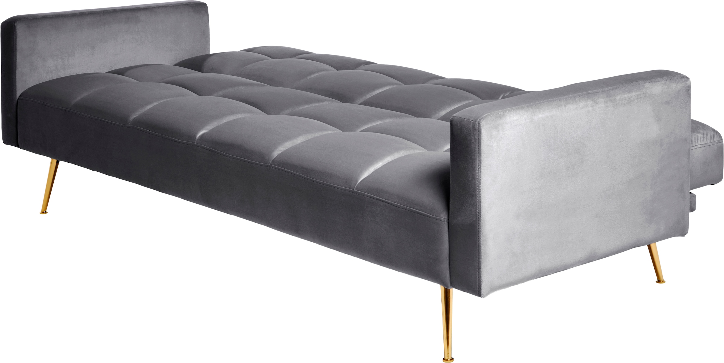 Jahnke Schlafsofa »CHILLAX POSH« mit Schlaffunktion, edler Samtstoff & Füße im Gold-Look, Breite 213 cm