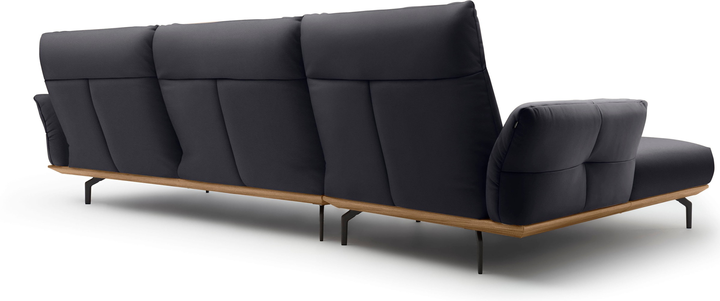 Creation BY ROLF BENZ Ecksofa »CR.460«, Sockel in Nussbaum, Winkelfüße in Umbragrau, Breite 338 cm