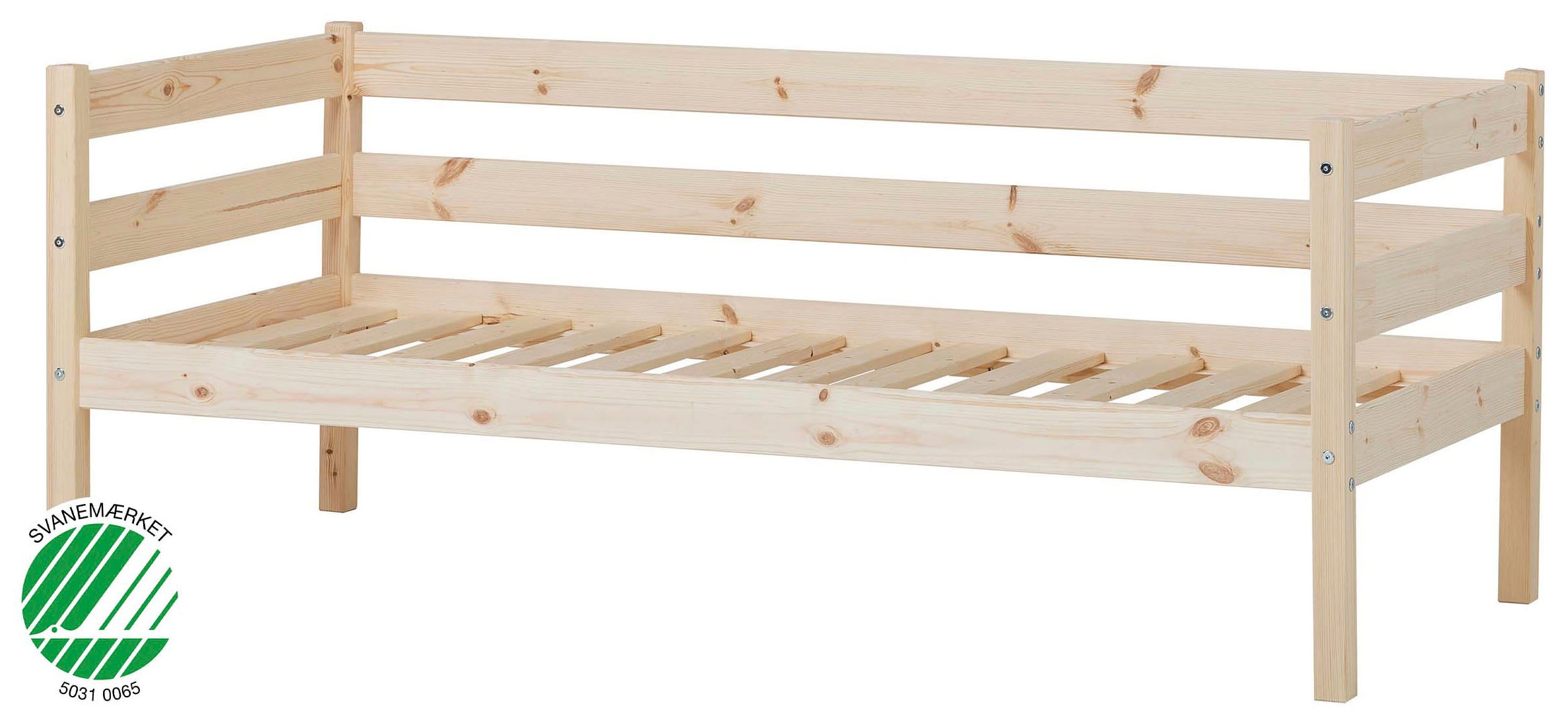 Einzelbett „ECO Comfort“, (Set), mit Rollrost in 8 Farben, wahlweise mit Matratze und Absturzsicherung, natur ohne Matratze und Zubehör