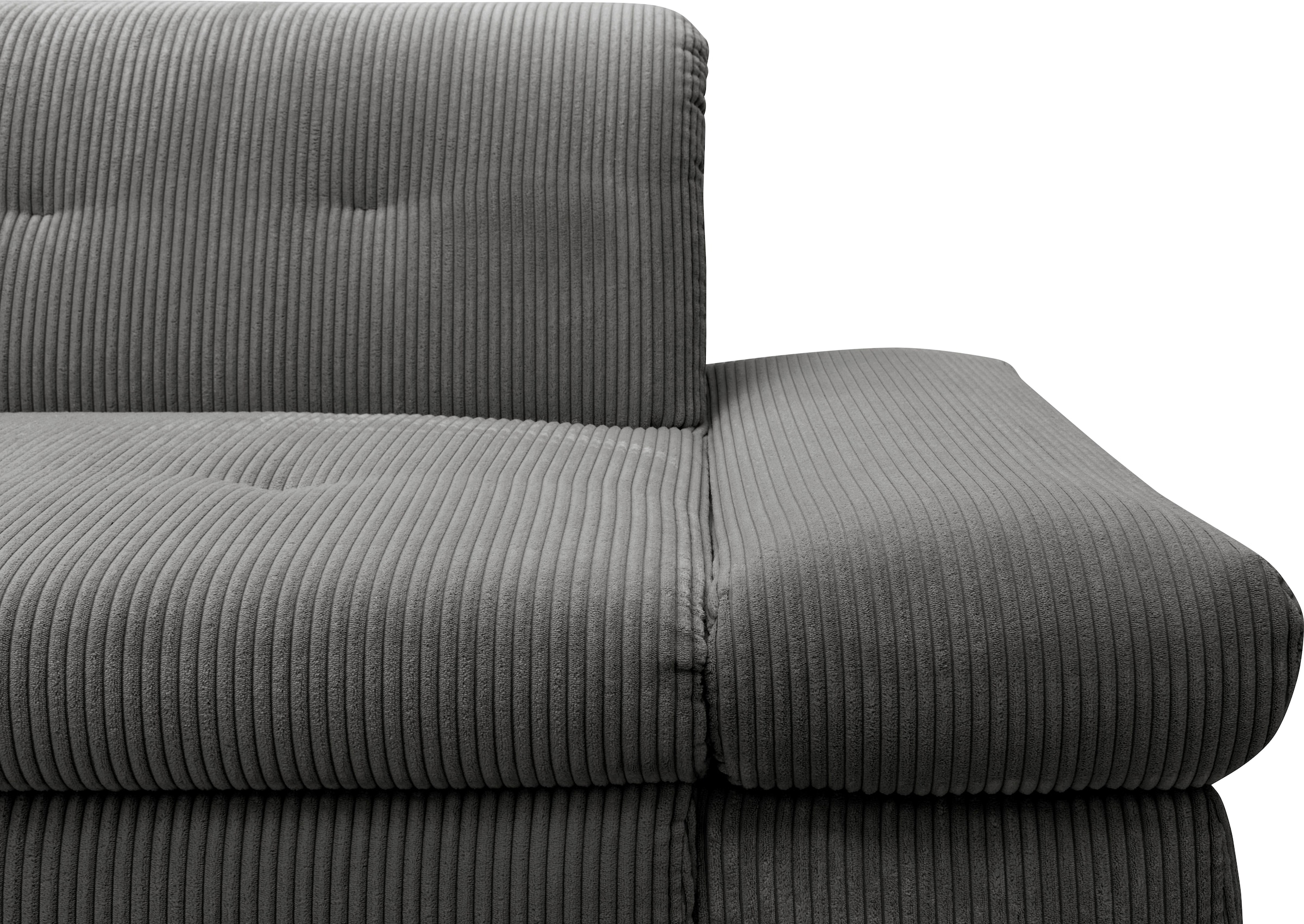 DOMO collection Ecksofa »Moric Luxus - B/T/H 300/172/80 cm, XXL-Format«, L-Form, 140kg Belastung/Sitz, in Cord, Chenille, Kunstleder