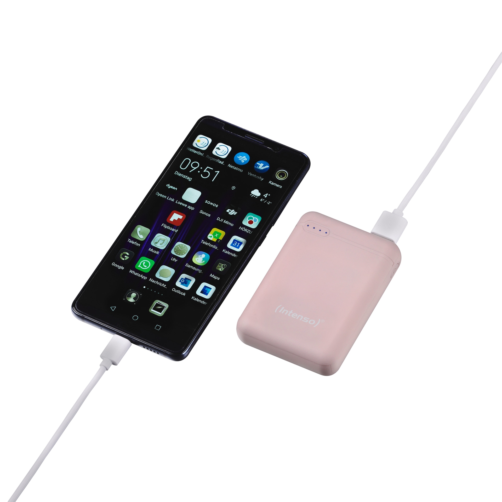 Intenso Powerbank »XS10000 10.000 mAh«, Intenso Power Bank XS10000 dark blue, mobiler Zusatzakku, mit USB-C zu USB-C Ladekabel