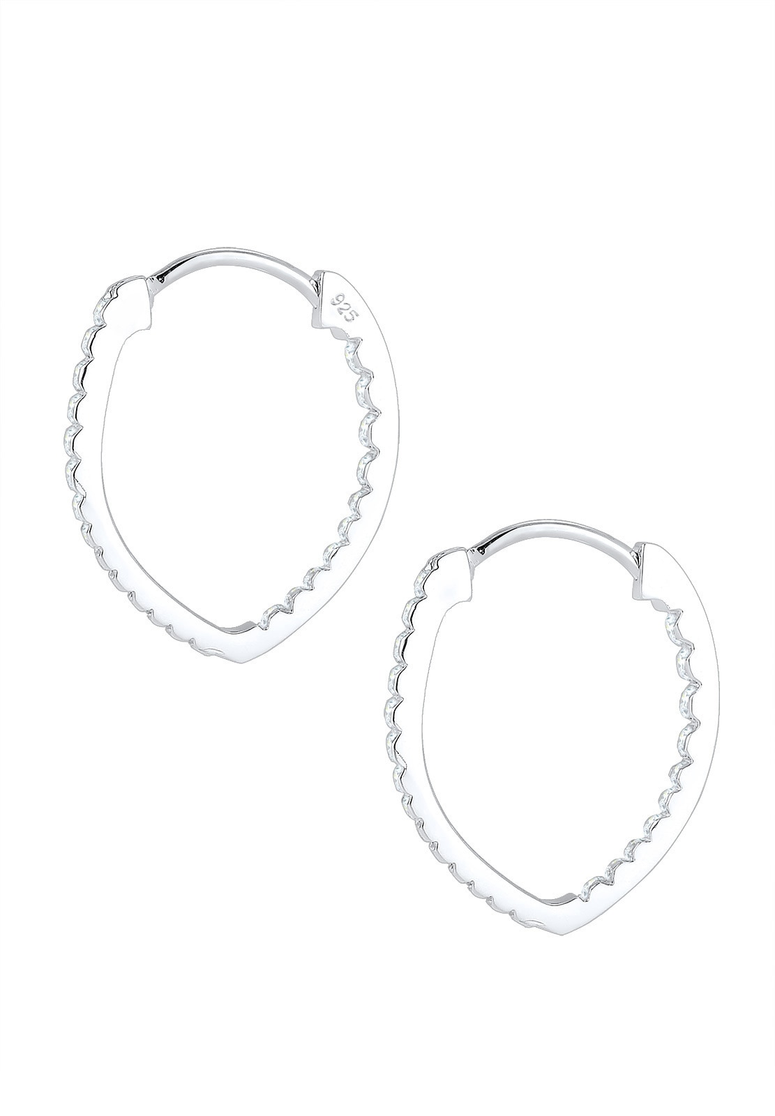 Elli Paar Creolen »Creolen Oval Zirkonia Weiß 925 Sterling Silber«