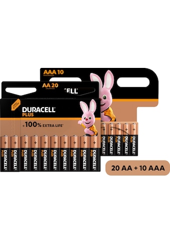 Batterie »20+10 Pack: 20x Mignon/AA/LR06 + 10x Micro/AAA/LR03«, LR06, (Spar-Set, 30...