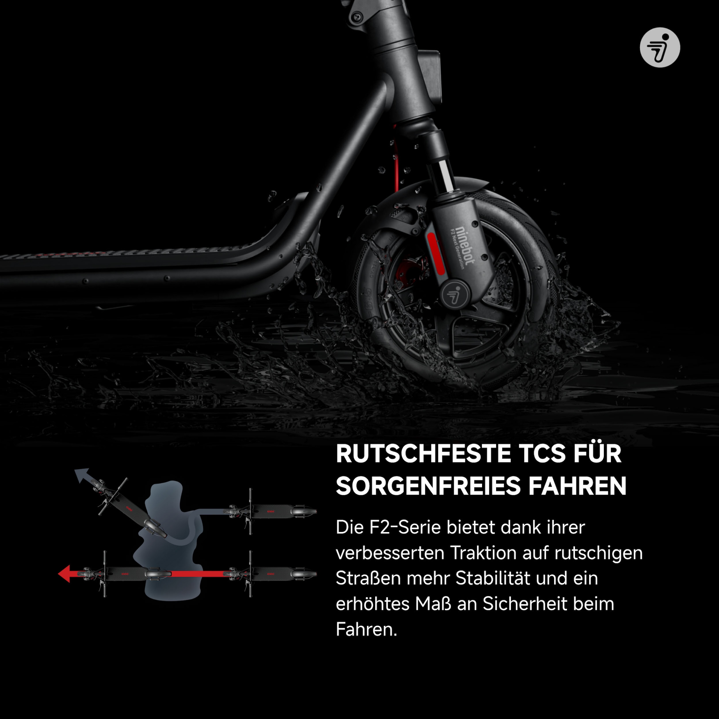 ninebot by Segway E-Scooter »F2 Pro D II«, EXKLUSIVMODELL, Schlauchlose selbstabdichtende Reifen