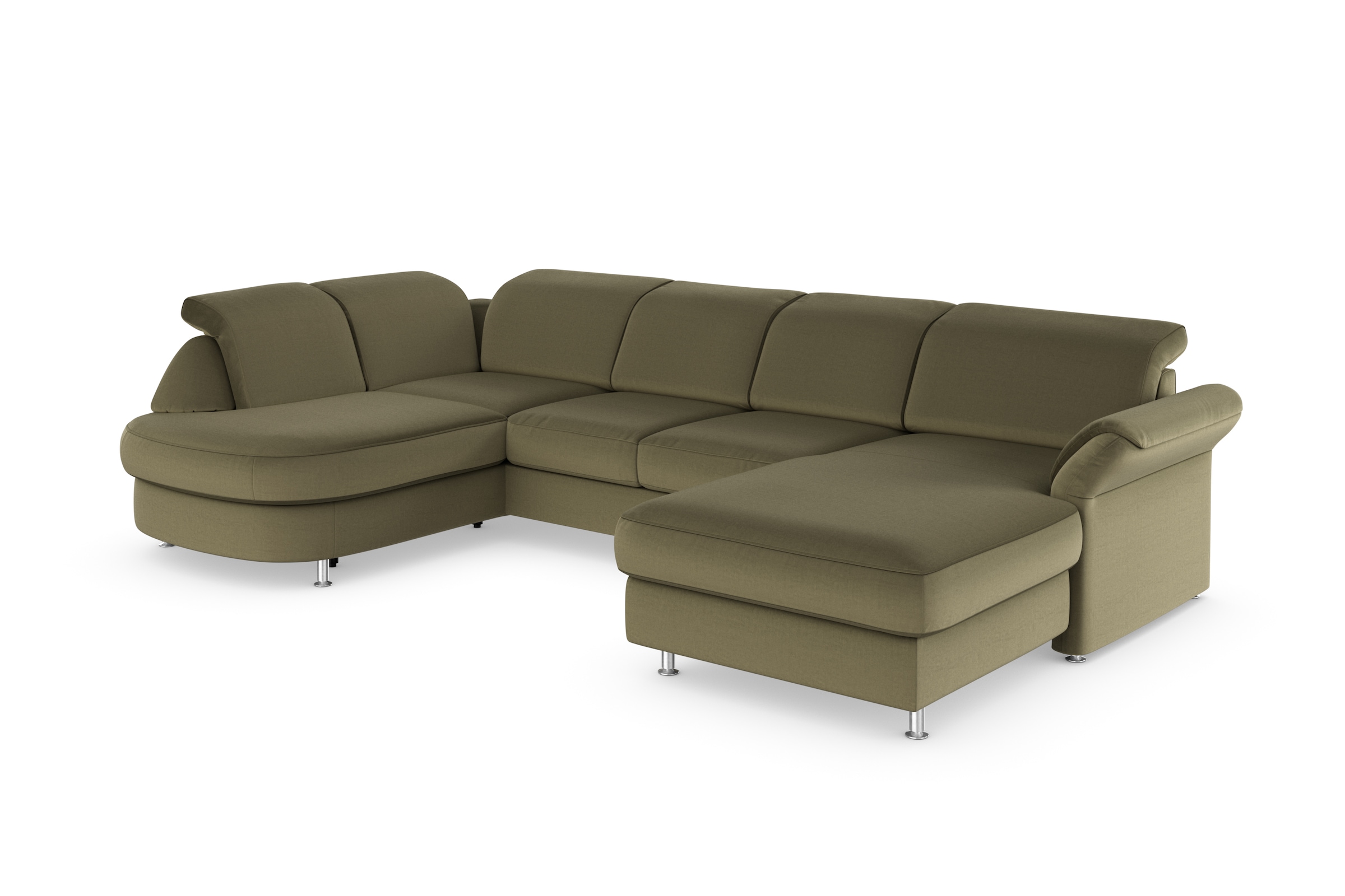 sit&more Wohnlandschaft »Apulia U-Form«, wahlweise Bettfunktion, Bettkasten und Kopf- und Armteilverstellung