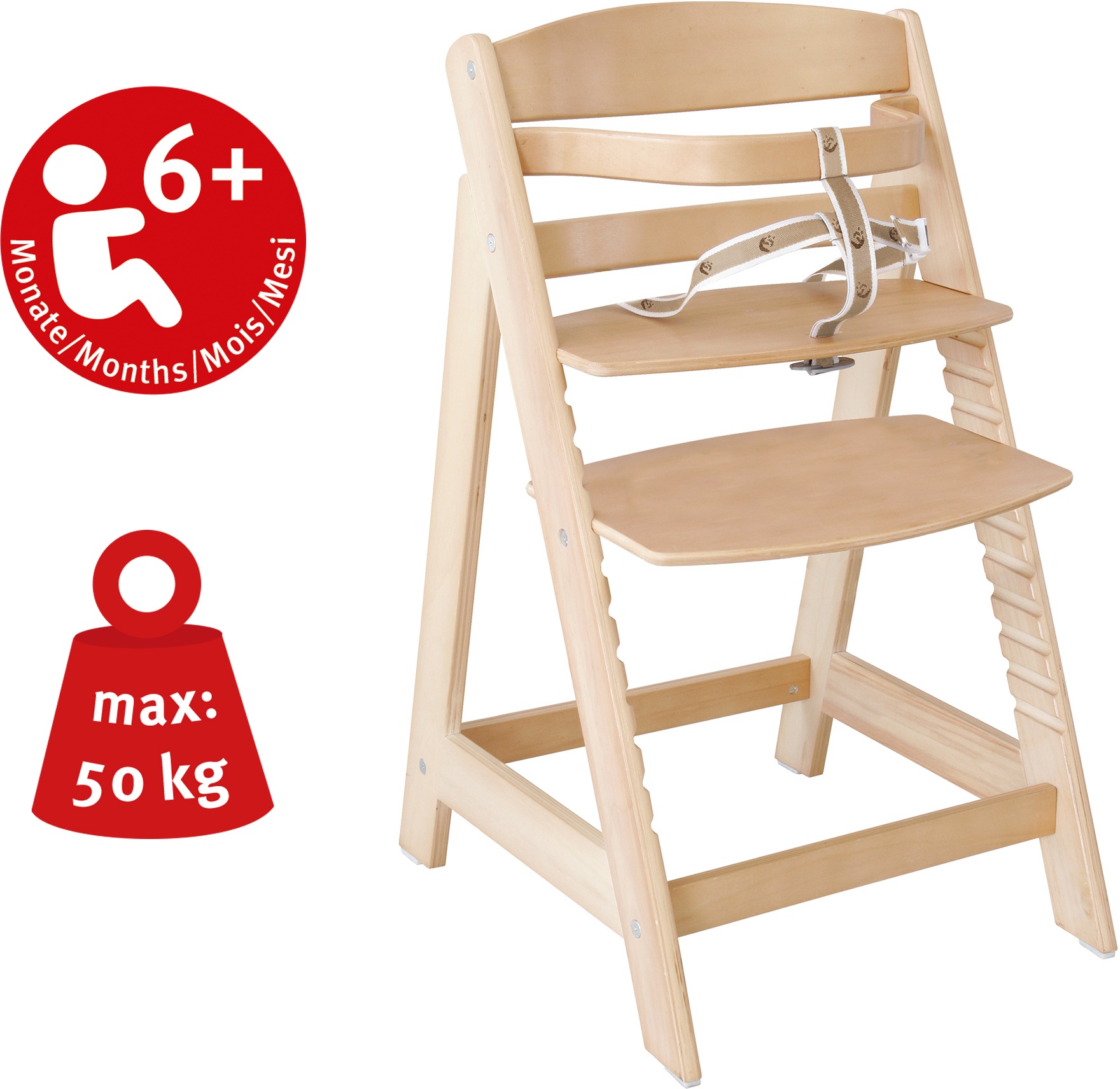 roba® Hochstuhl »Treppenhochstuhl Sit up III, natur«, aus Holz günstig online kaufen