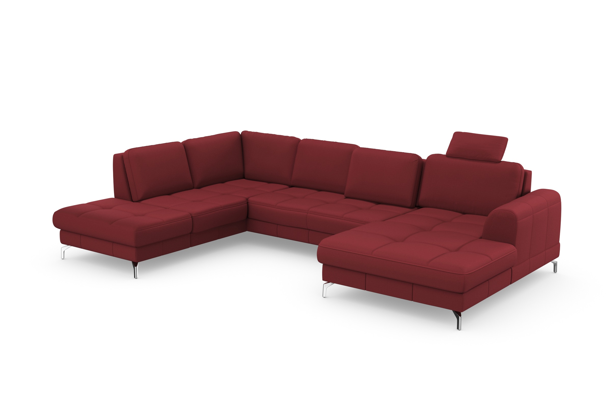 sit&more Wohnlandschaft »Bendigo U-Form« inklusive Sitztiefenverstellung, Bodenfreiheit 12 cm, in 2 Fußfarben