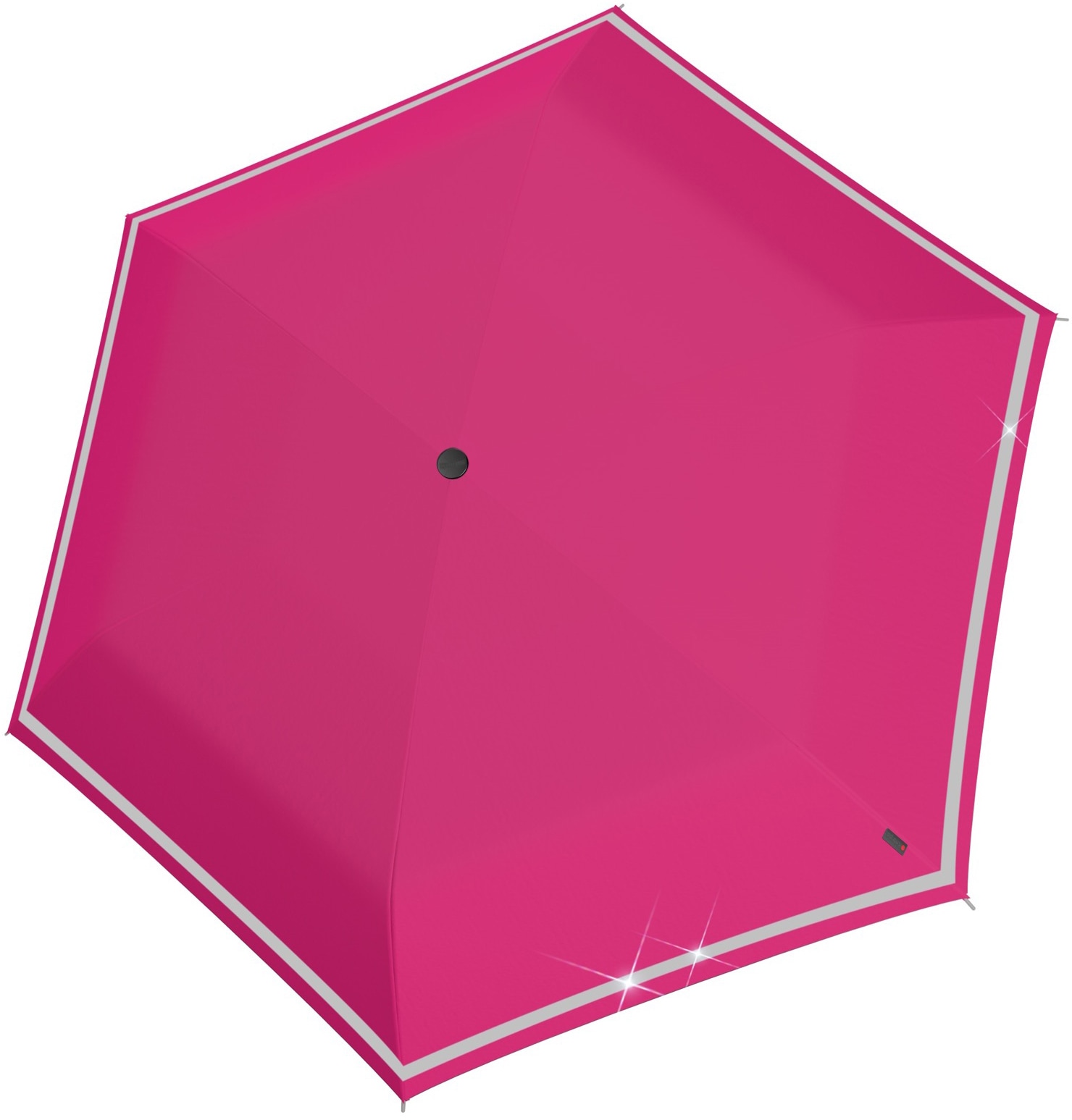 Knirps® Taschenregenschirm »Rookie manual, flamingo reflective«, für Kinder; mit umlaufendem, reflektierendem Band