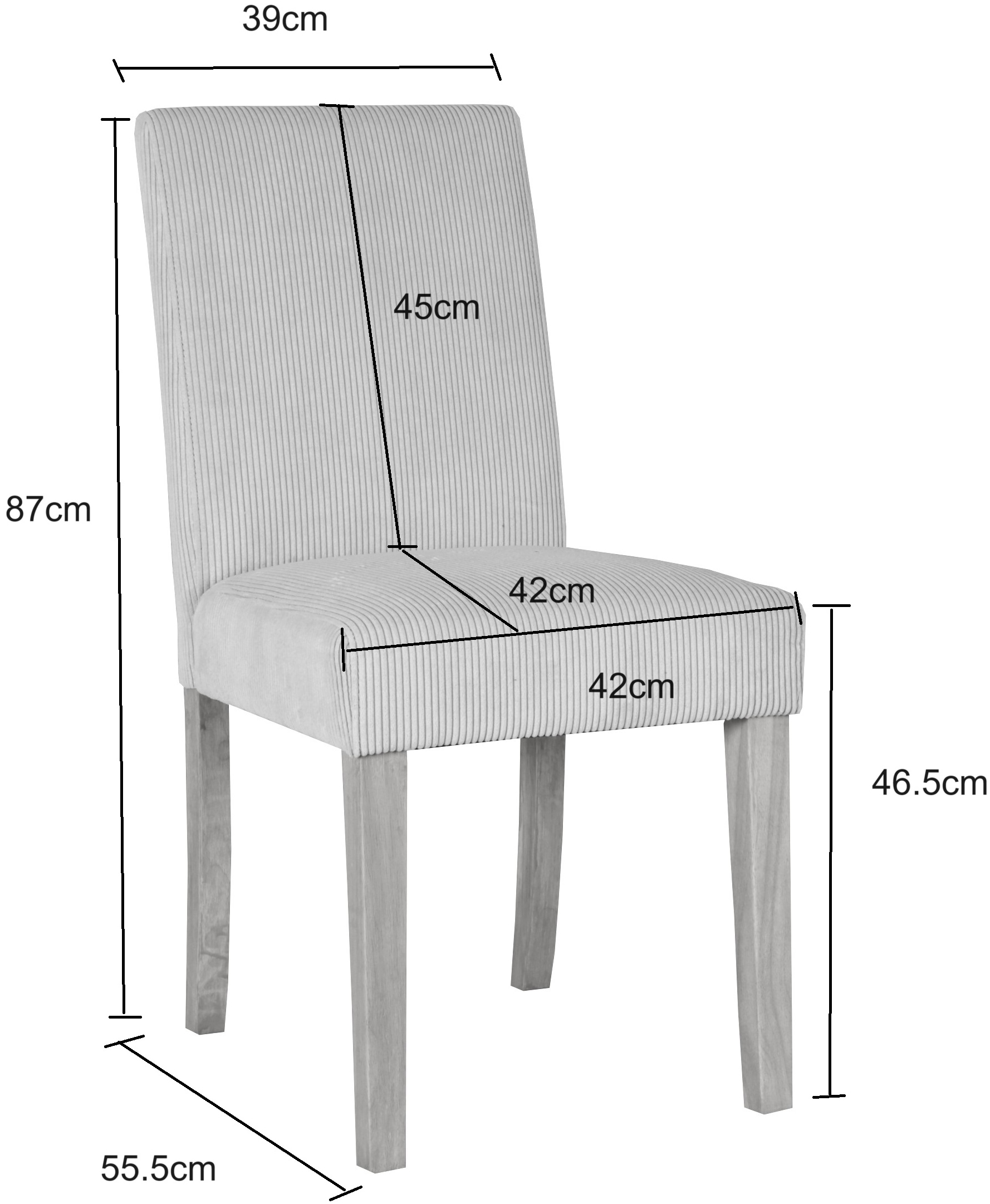 Home affaire Esszimmerstuhl »Winikon, TOPSELLER!«, (Set), 2 St., Cord, Massivholzgestell, moderner Cordbezug, bequem gepolstert