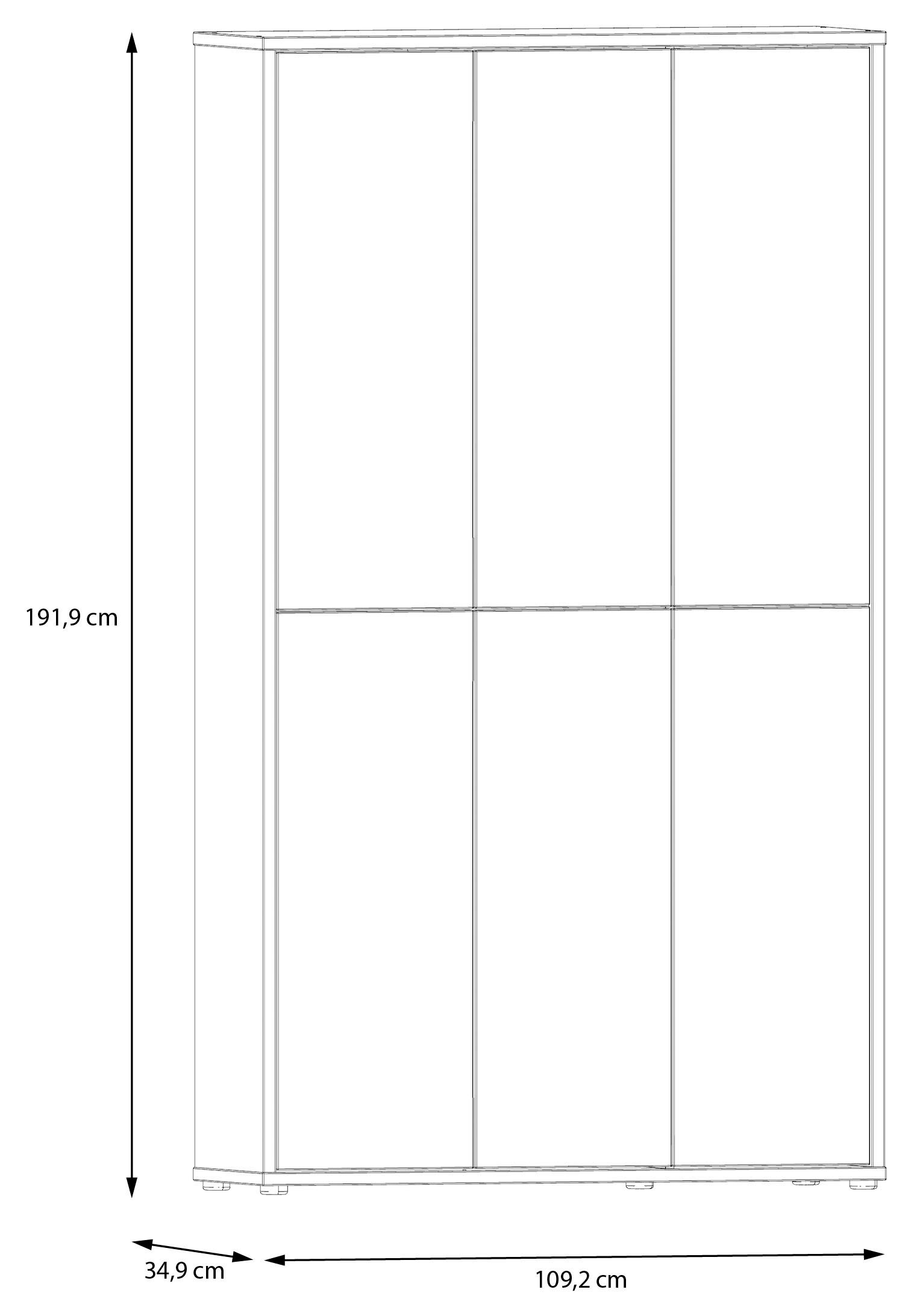 FORTE Schuhschrank »Alice Springs«, (B/H/T 109,2/191,9/34,9 cm), Stauraumschrank, Mehrzweckschrank, (B/H 109cm x 192cm), mit 16 Böden