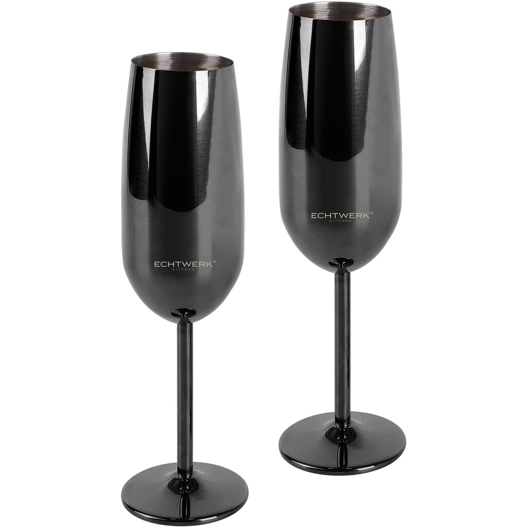 ECHTWERK Champagnerglas, (Set, 2 tlg.), Sektglas, Sektkelch, Champagnerkelch, bruchsicher, 250 ml