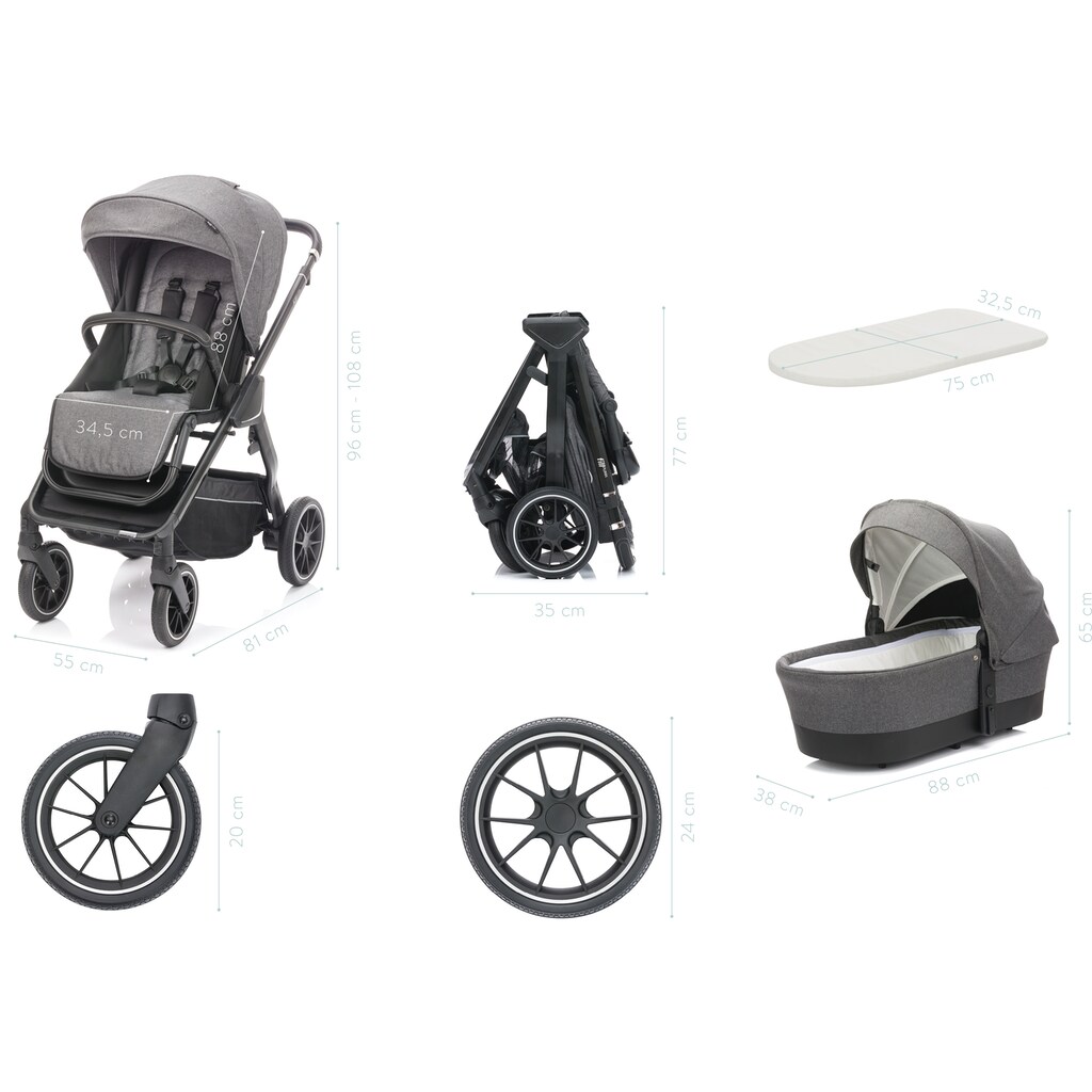 Fillikid Kombi-Kinderwagen »Puma, Stone«, 22 kg