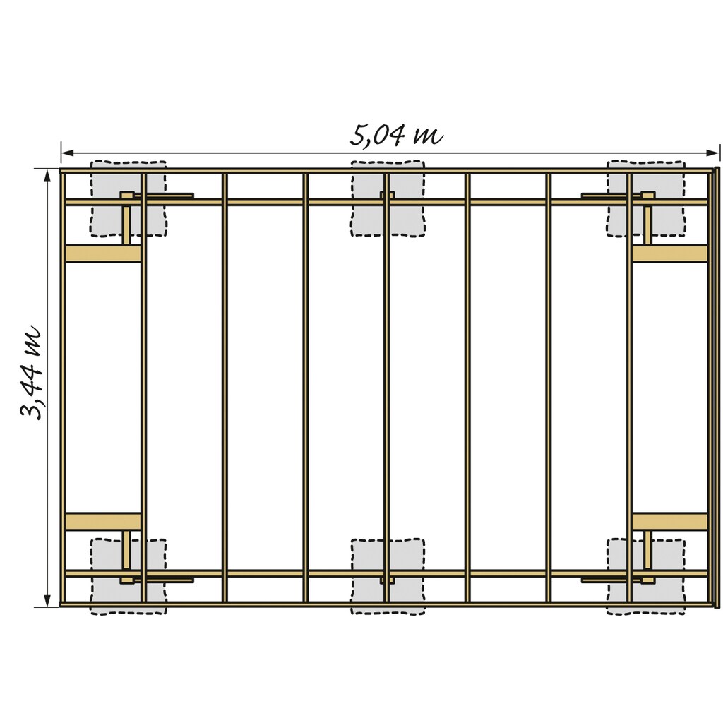 Kiehn-Holz Einzelcarport »KH 300 / KH 301«, Holz, 275 cm, weiß