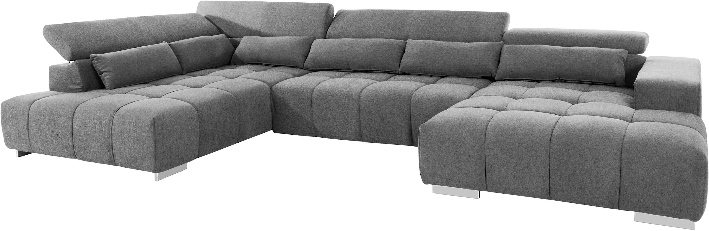 COTTA Wohnlandschaft »Orion U-Form«, mit Kopfteilverstellung & 6 Nierenkissen