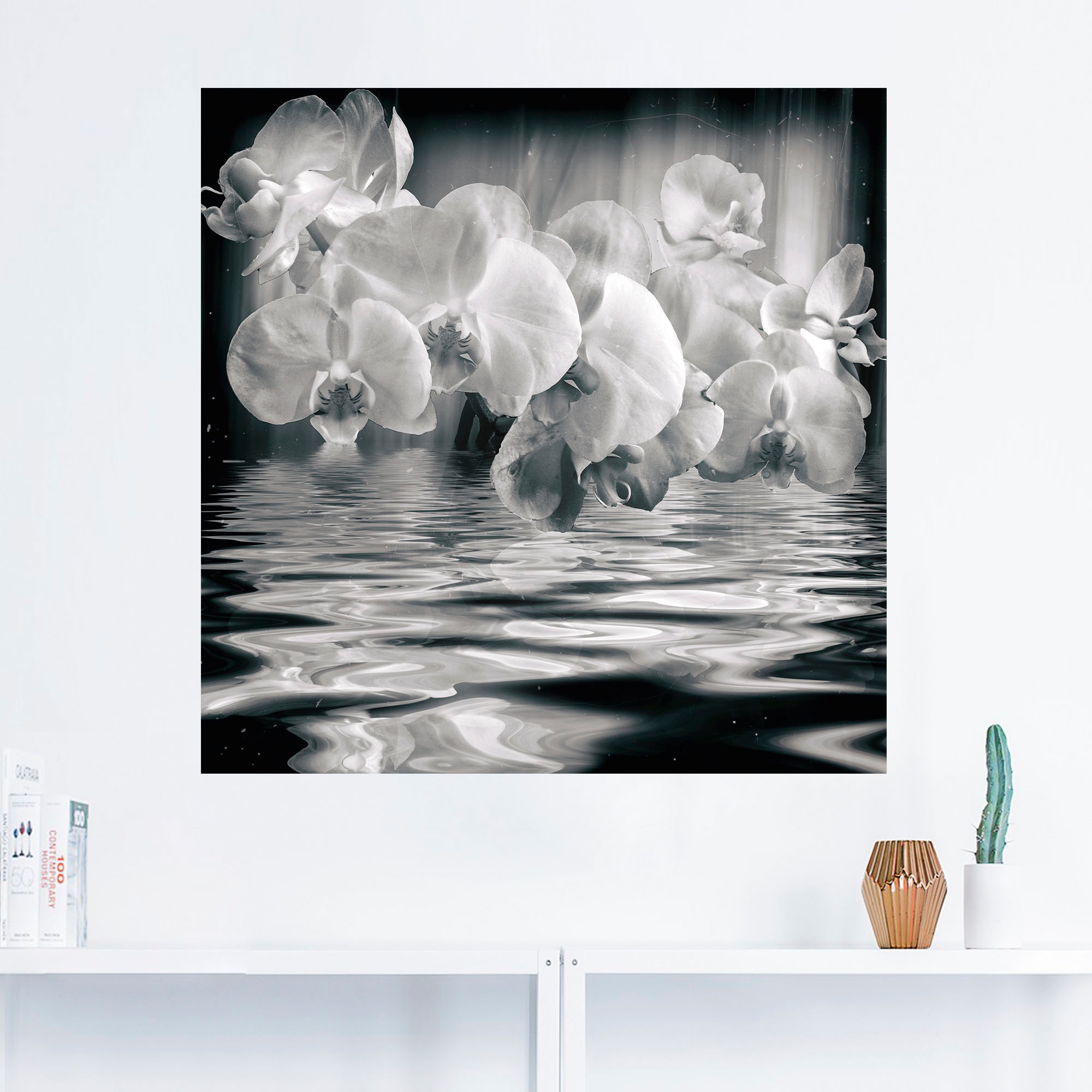 Artland Wandbild »Orchideen - monochrom«, Spa Bilder, (1 St.), als Leinwand günstig online kaufen