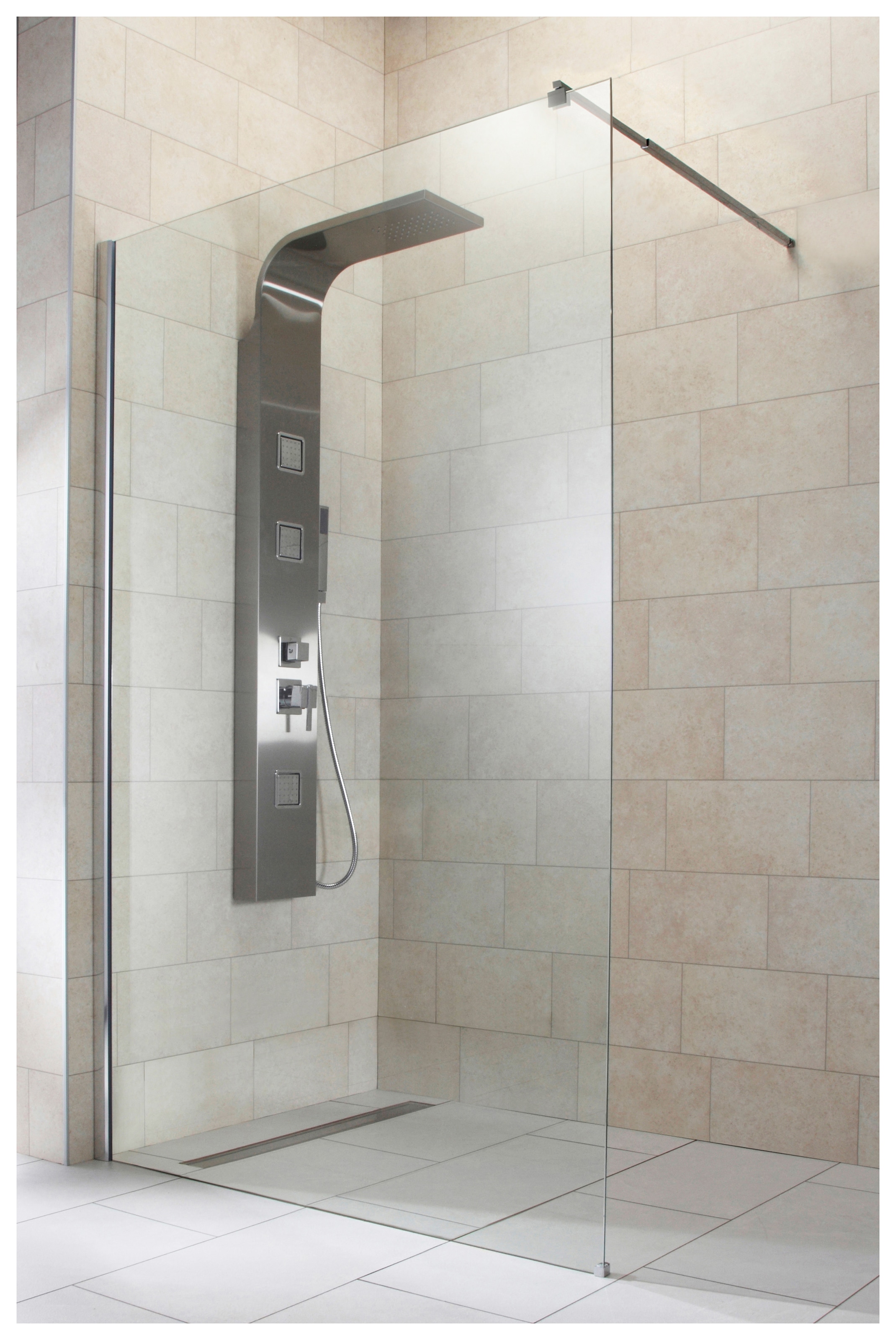 welltime Walk-in-Dusche »Tropea light«, Inklusive verstellbarem Wandarm