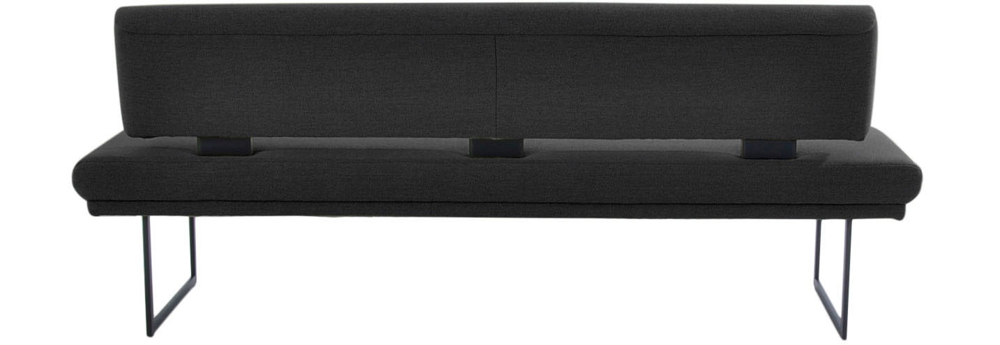 K+W Komfort & Wohnen Polsterbank »Longbeach«, (1 St.), mit Metallkufen in schwarz Struktur, in der Breite 204cm oder 224cm