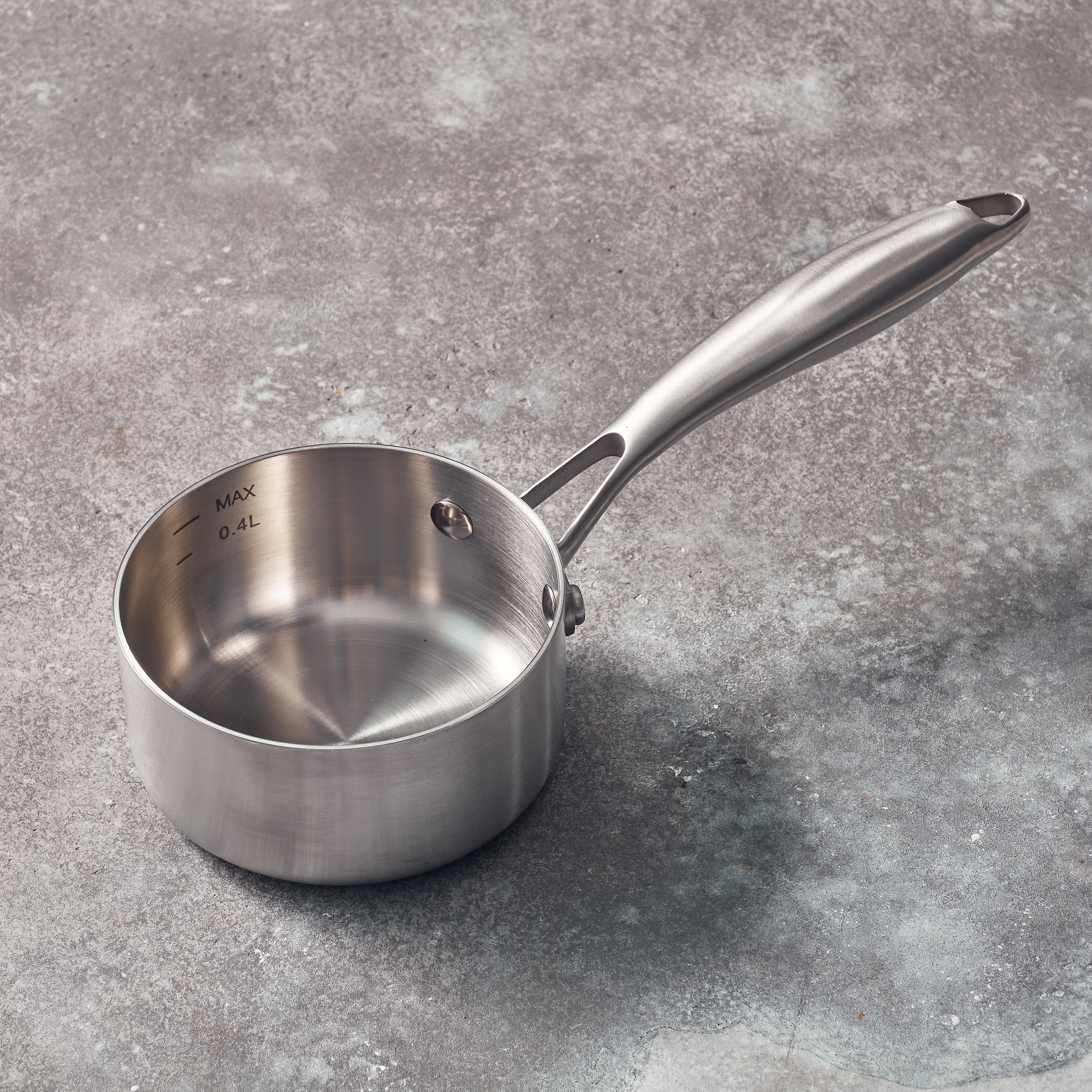 RESTO Kitchenware Kasserolle »CORVUS Soßentopf, TRI-PLY- Aufbau – 3-lagige Konstruktion« 1 tlg. Aluminium | Edelstahl 18/10