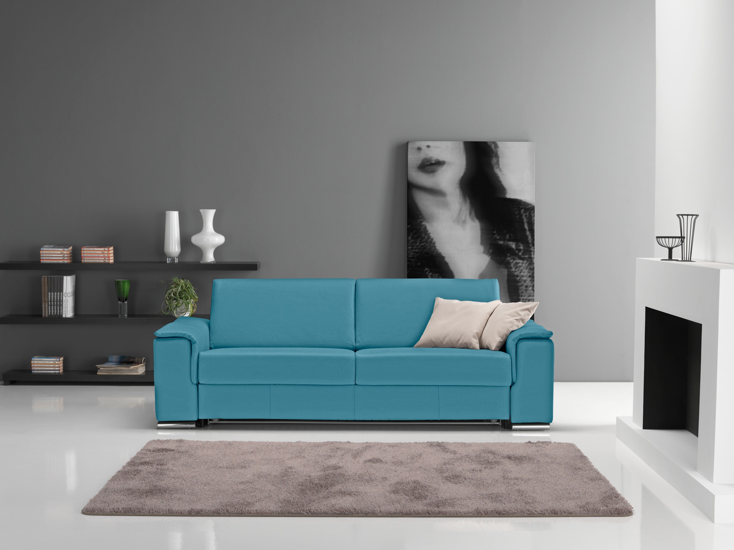 Egoitaliano Schlafsofa »Cecilia, modern & elegant, erstklassiger Sitzkomfort, Dauerschläfer«, inkl. Matratze und hochwertigem Metallbettrahmen, toller Schlafkomfort