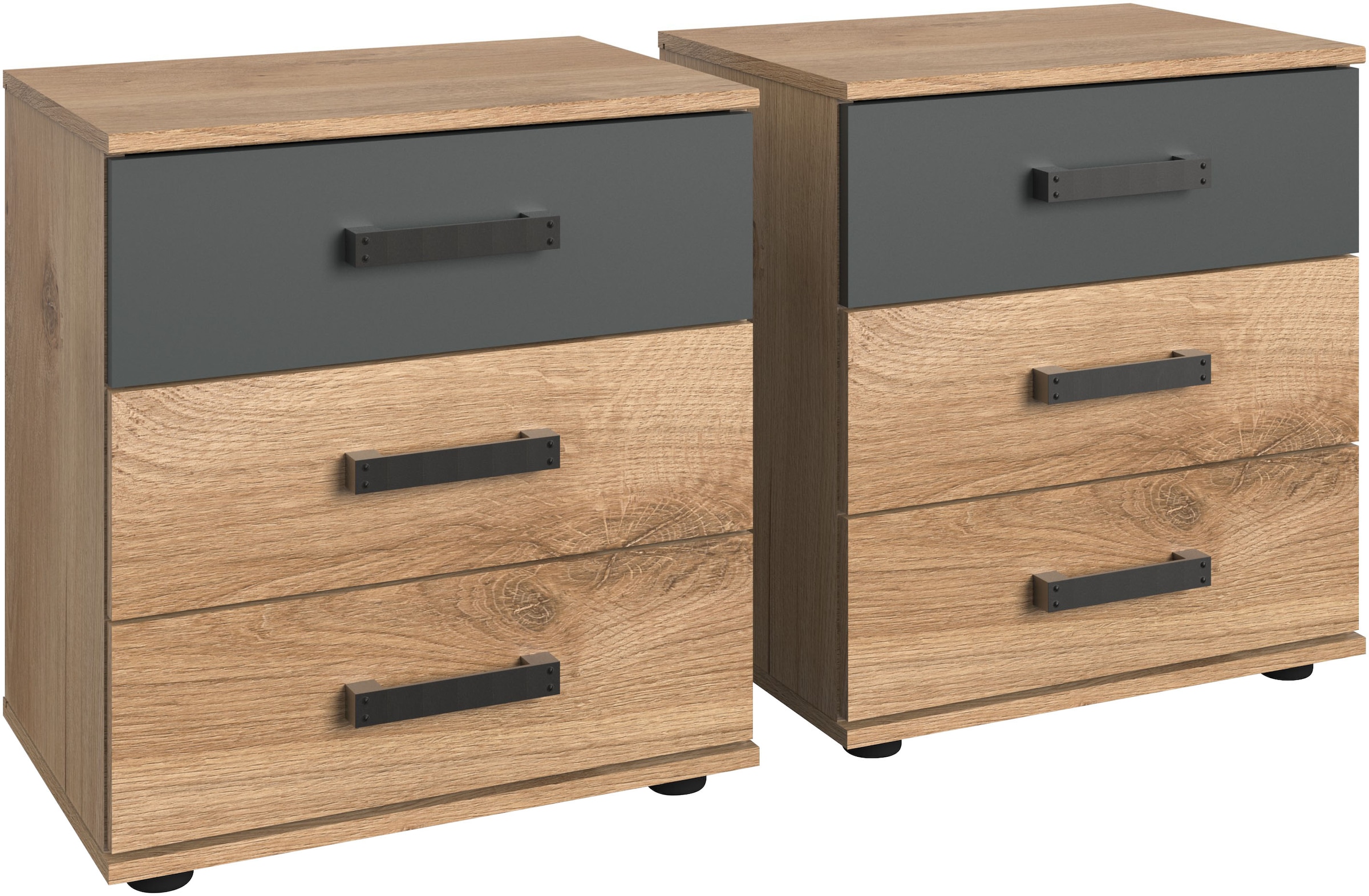 Wimex Nachttisch »Stockholm, Nachtkommode 52cm breit, Made in Germany«, Industrial Look, 2 Höhen zur Auswahl, einzeln oder im 2er Set