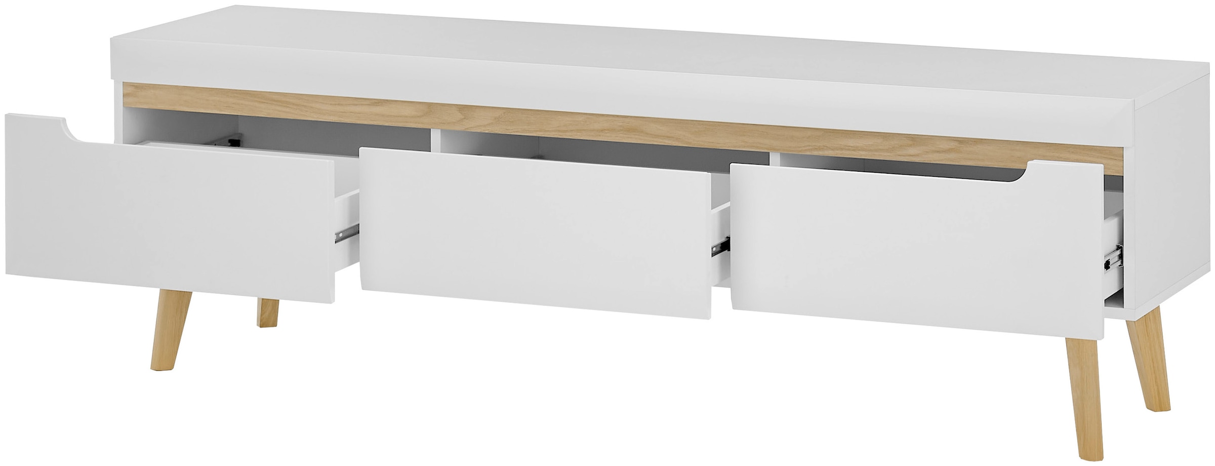 INOSIGN Wohnwand »Torge, Anbauwand, Schrankwand, Mediawand, Wohnzimmer-Set«, (Set, 4 St.), enthält 1 Vitrine, 1 Lowboard, 1 Highboard + 1 Wandboard, 360 cm breit