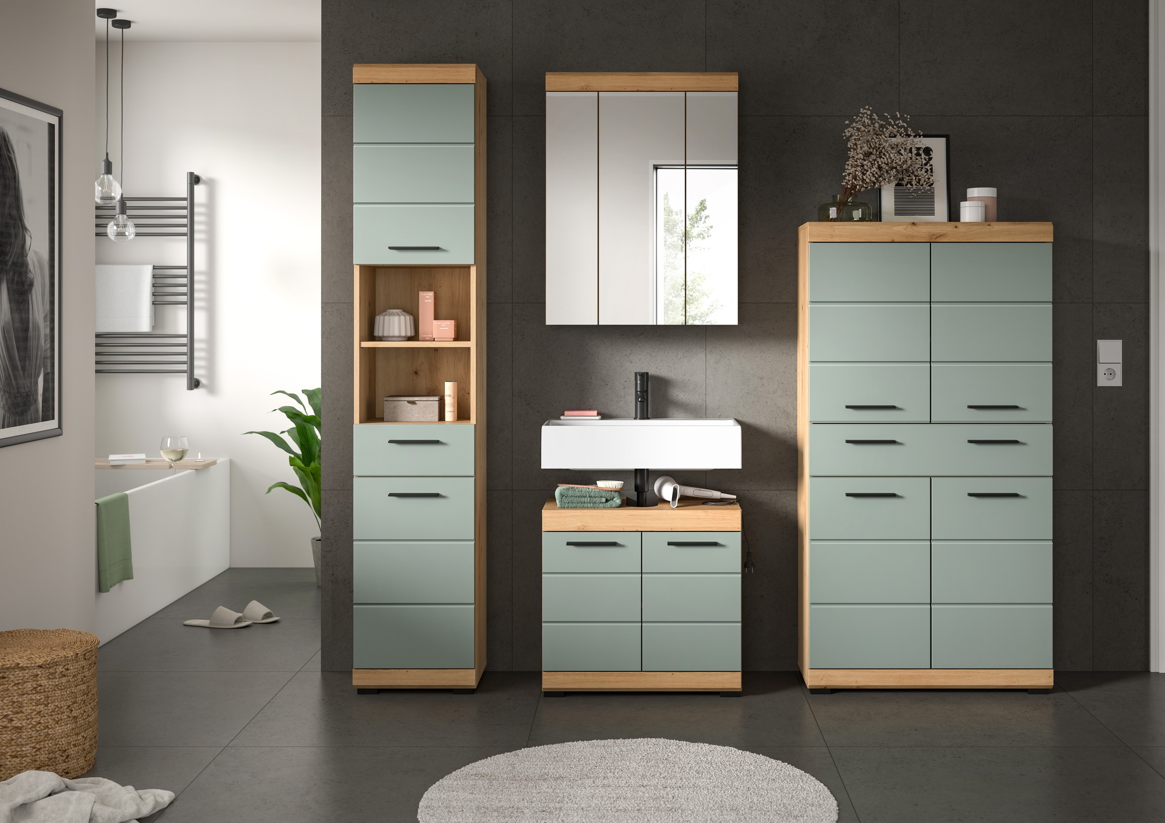 INOSIGN Badmöbel-Set »Siena, 4 teilig, bestehend aus:«, (Set), Hochschrank, günstig online kaufen
