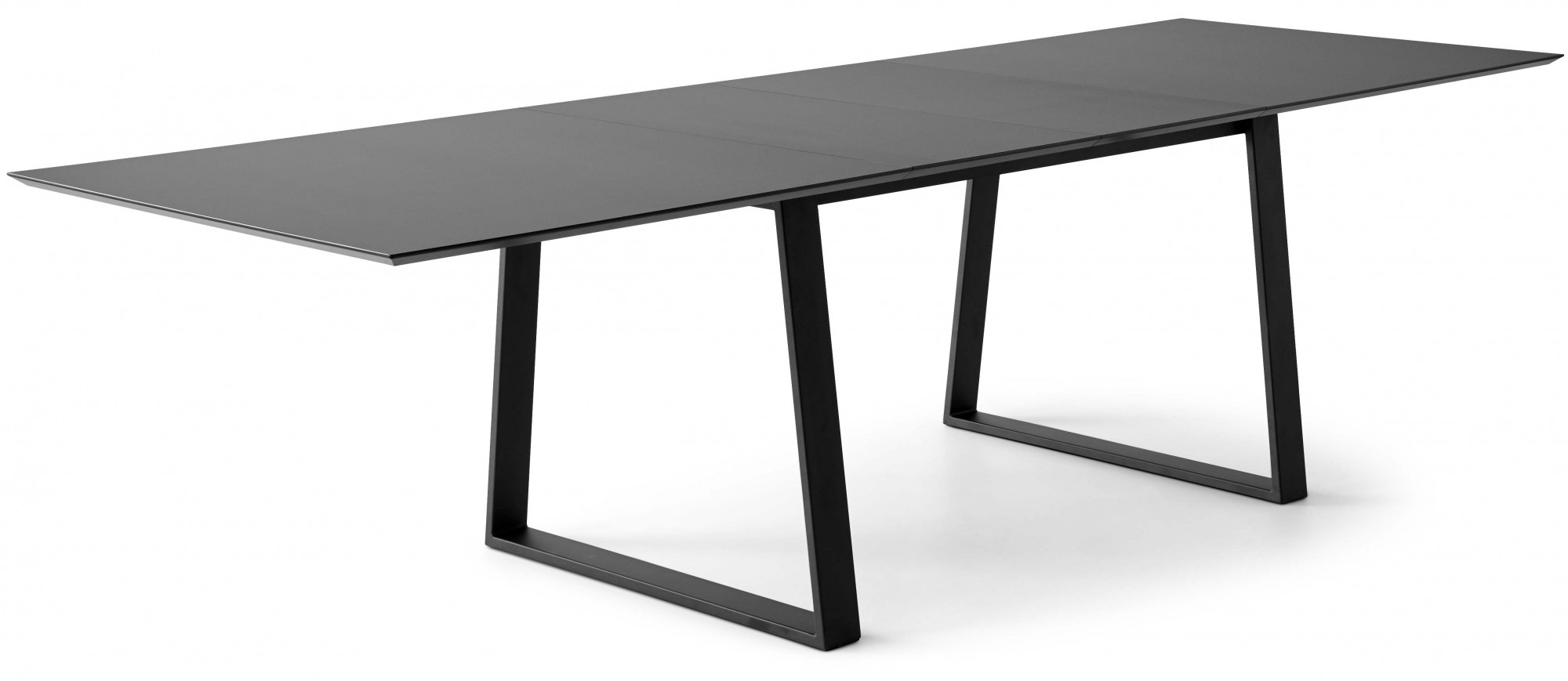 Hammel Furniture Esstisch »Meza Designtisch mit Auszugsfunktion und 2 Einlegeplatten«, (1 St.), rechteckige Tischplatte MDF, Trapez Metallgestell