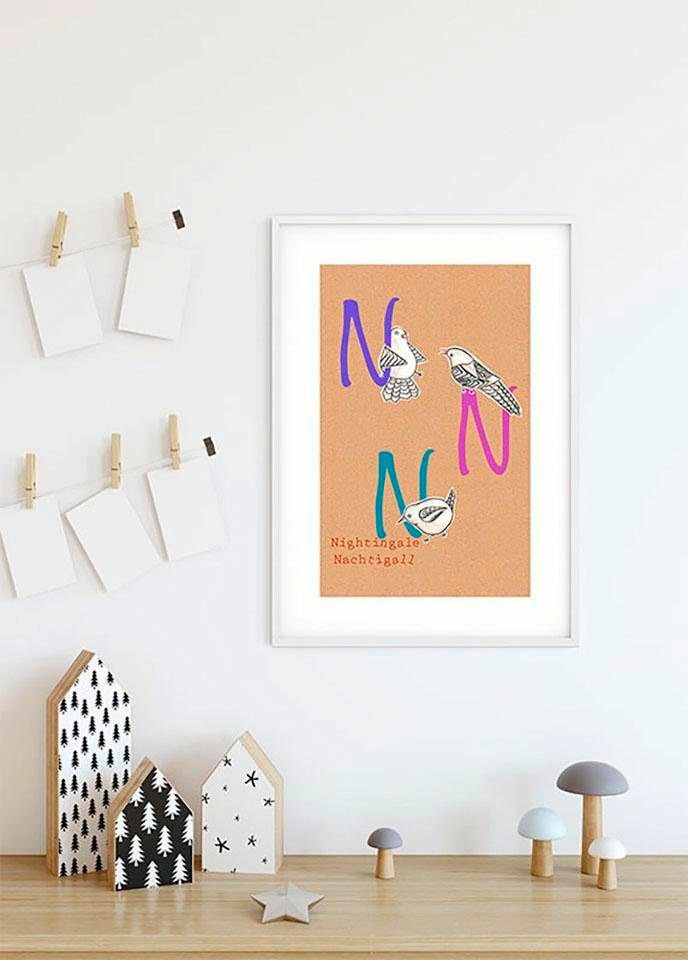 Komar Bild "ABC Animal N", Buchstaben, (1 St.), Wandbild zur Dekoration - o günstig online kaufen