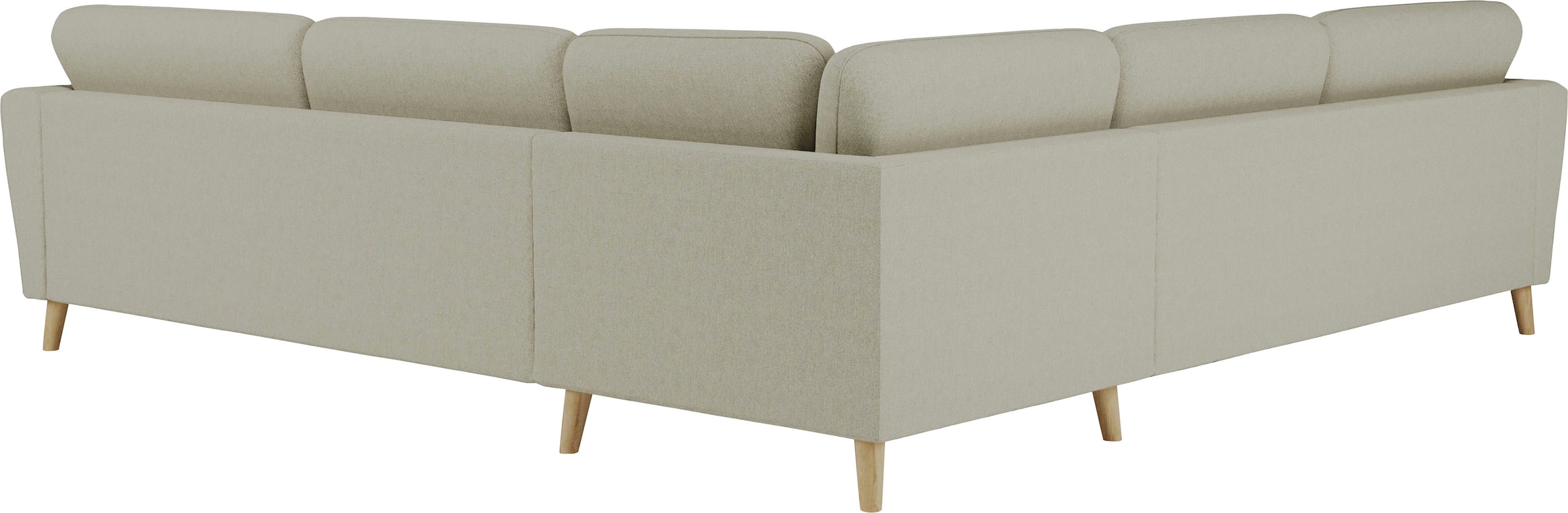 Home affaire Ecksofa »MARSEILLE 278/278 cm, L-Form, Webstoff, Flachgewebe, Filzoptik«, gleichschenklig, Massivholzbeine, Landhausstil, Wellenunterfederung