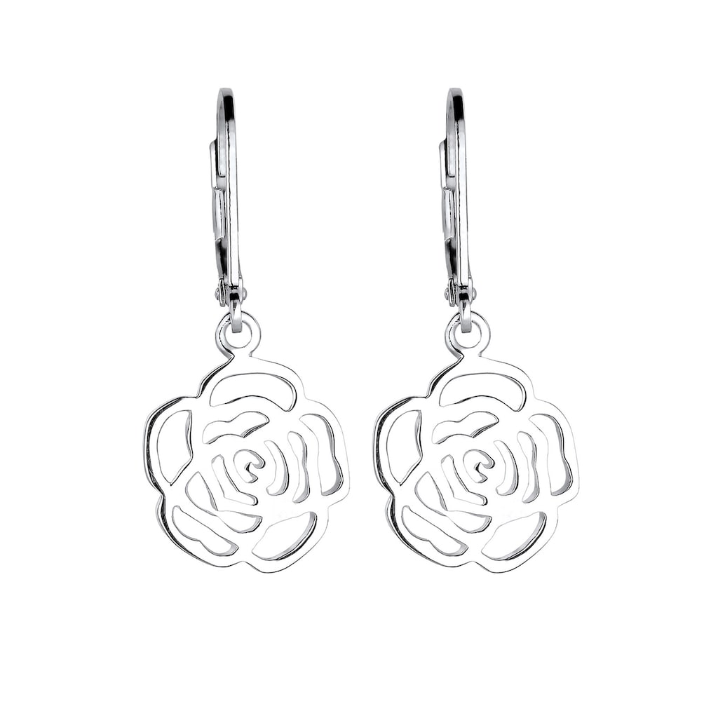 Elli Paar Ohrhänger »Rose Blume Blütenform Romantisch Filigran Silber«