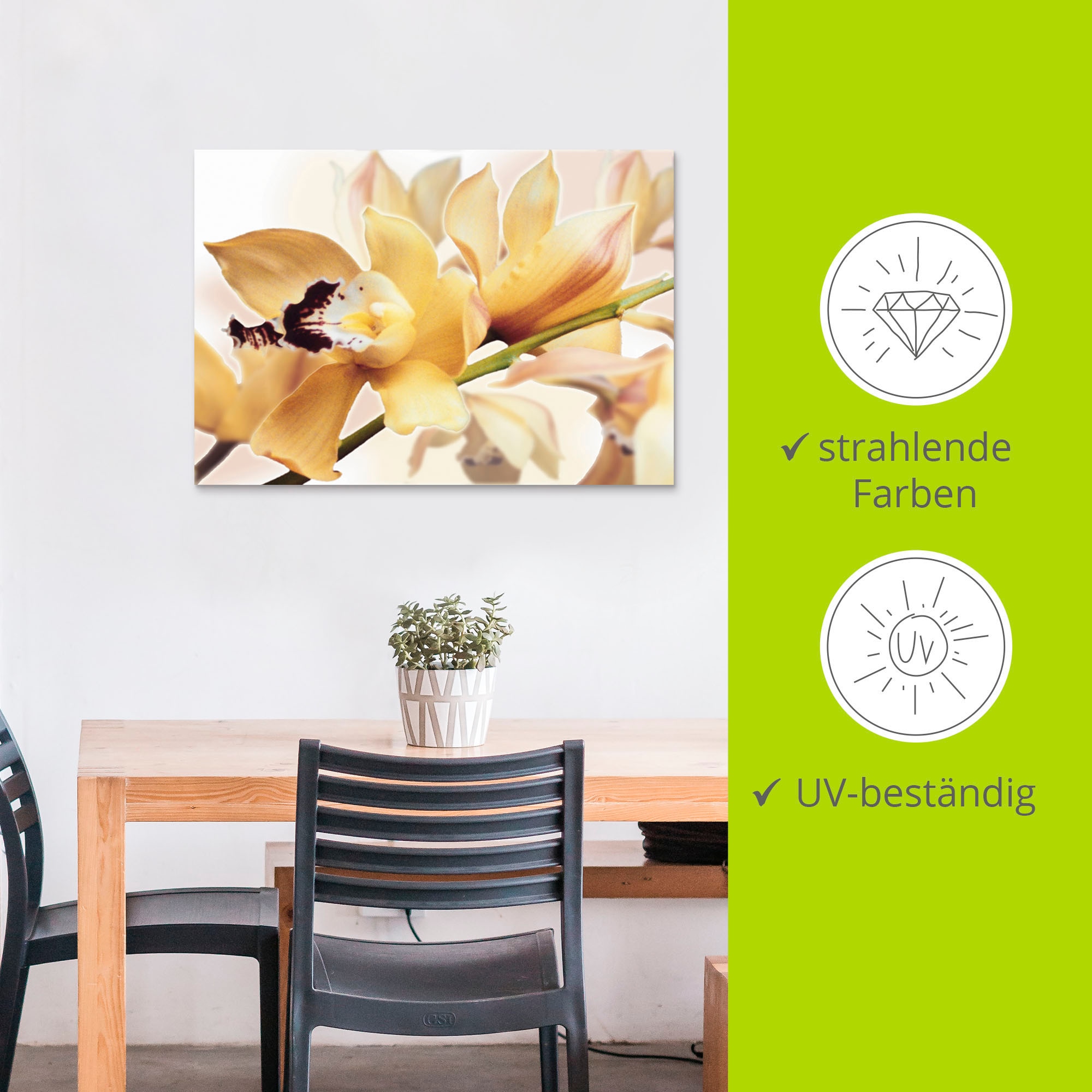 Artland Wandbild »Gelbe Orchidee«, Blumenbilder, (1 St.), als Alubild, Outdoorbild, Leinwandbild, Poster in verschied. Größen