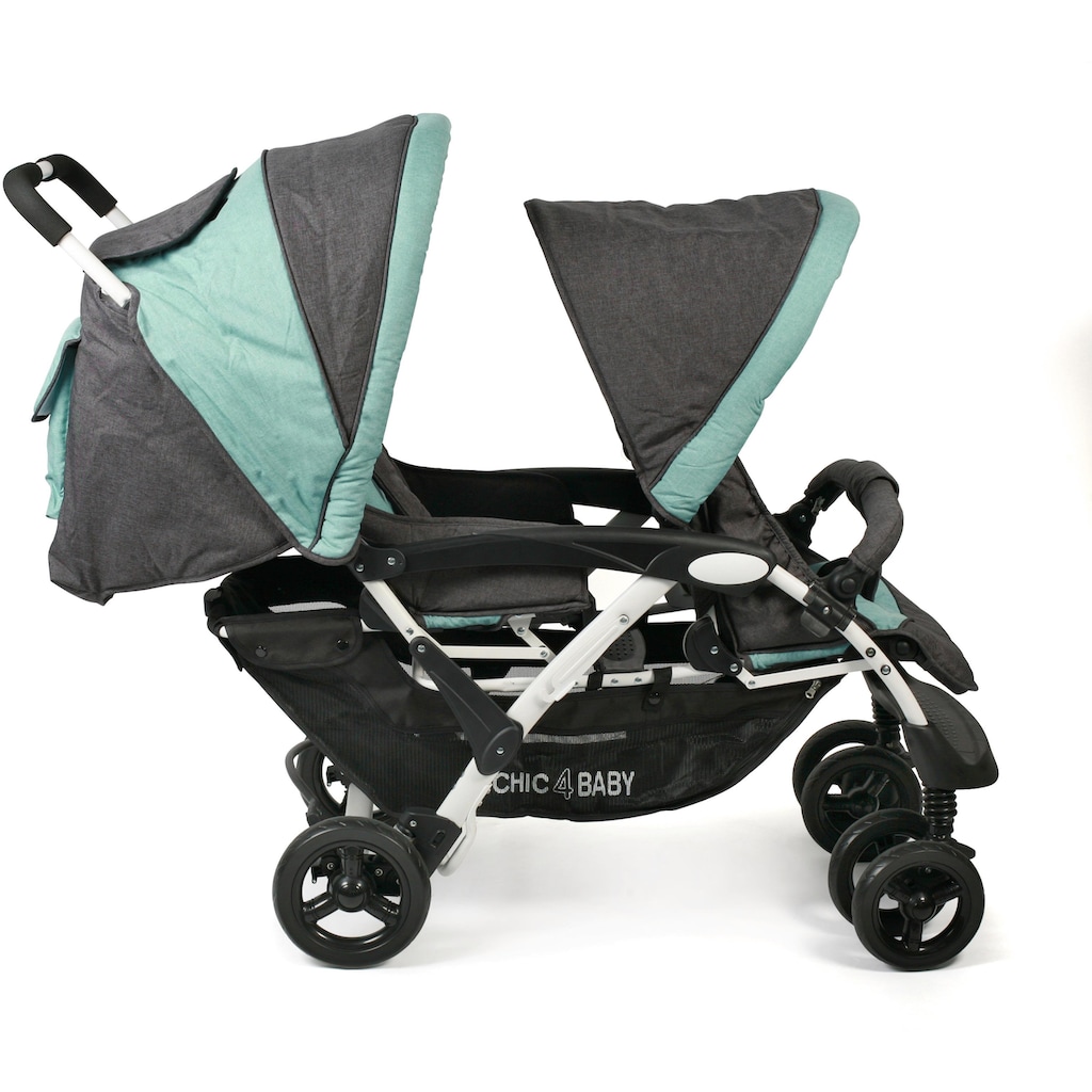 CHIC4BABY Geschwisterwagen »Duo, melange mint«