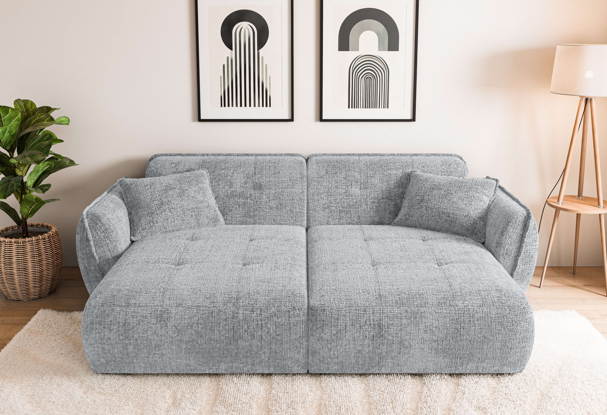 Home affaire Big-Sofa »MIRELDA Design-Sofa mit Steppungen, extra tief, Brei günstig online kaufen