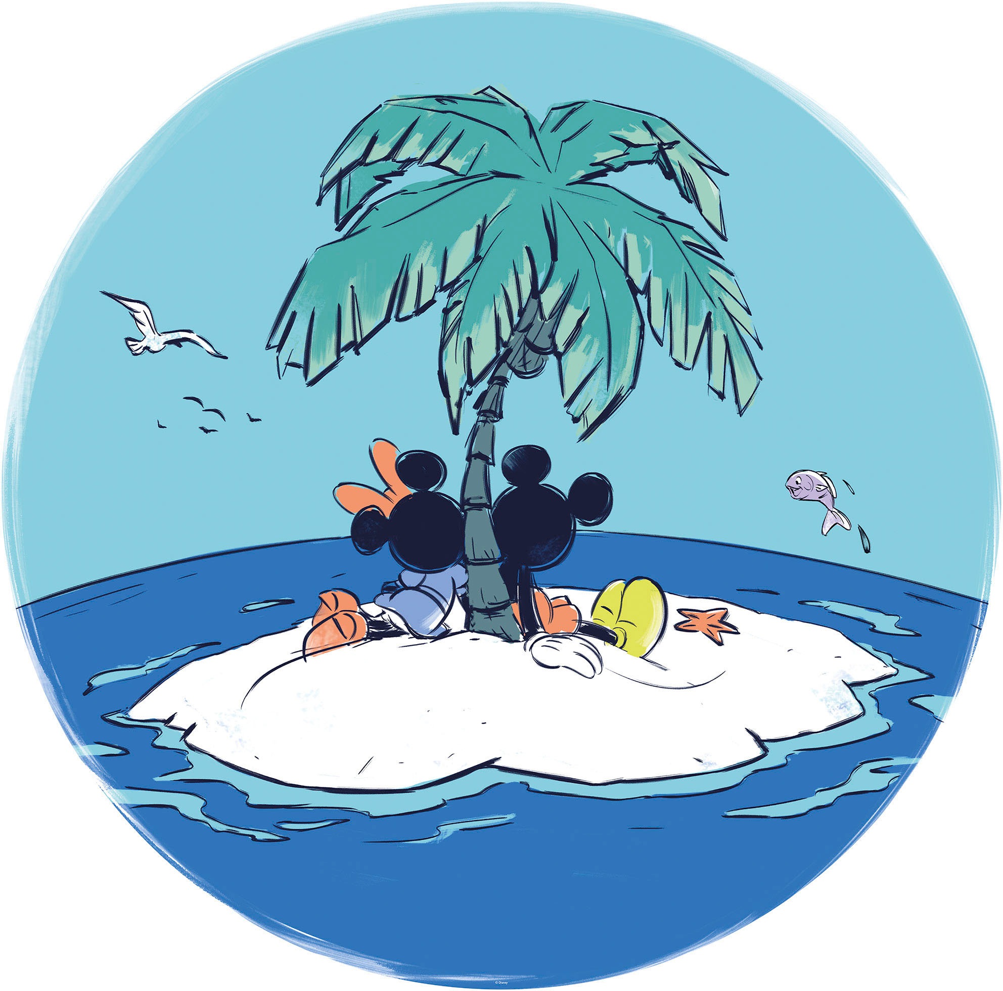 Komar Wandtattoo »selbstklebendes Vlies, Mickey and Minnie Beach Vacation,G günstig online kaufen