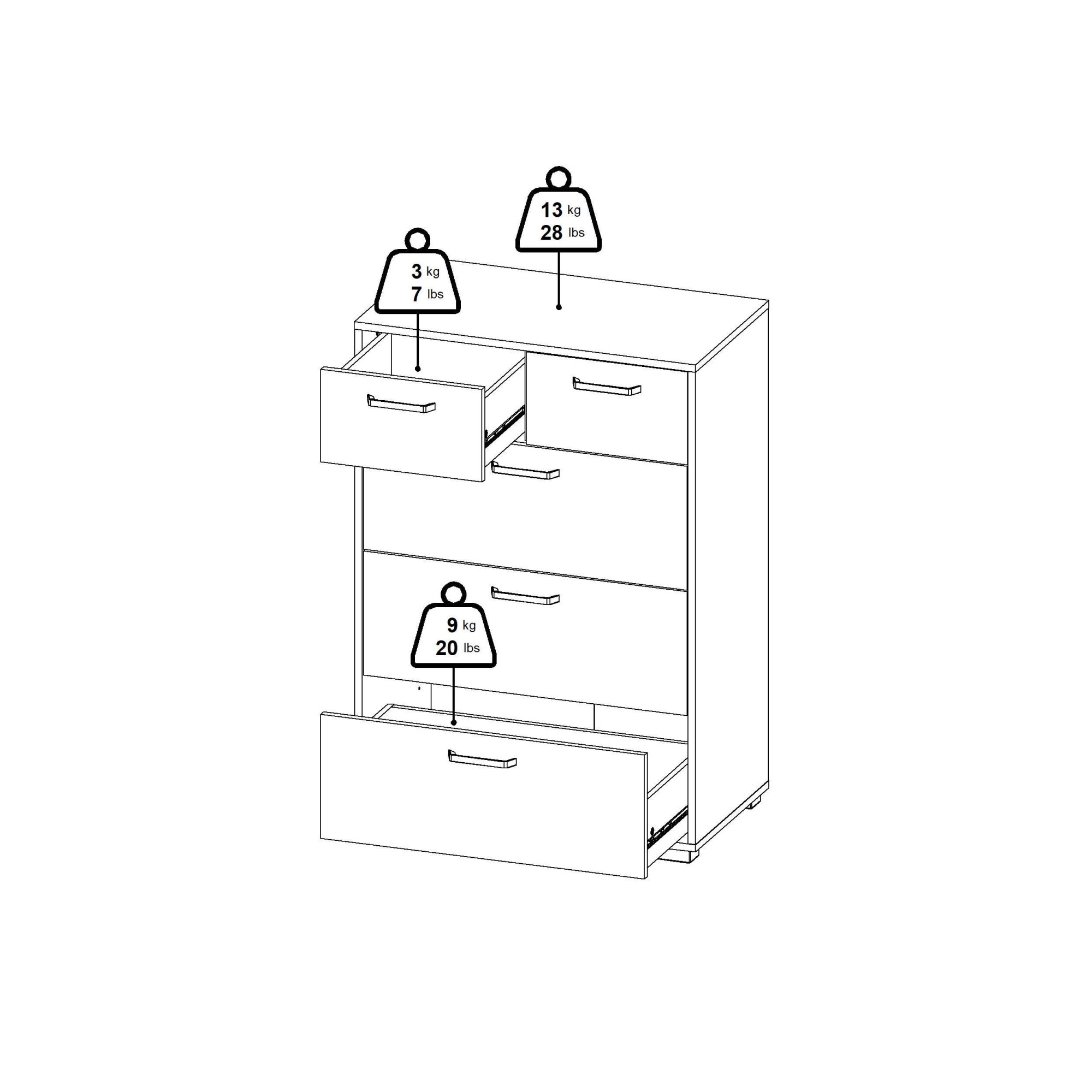 Home affaire Highboard »Sofia« minimalistisches, modernes Design, Breite 40,2 cm