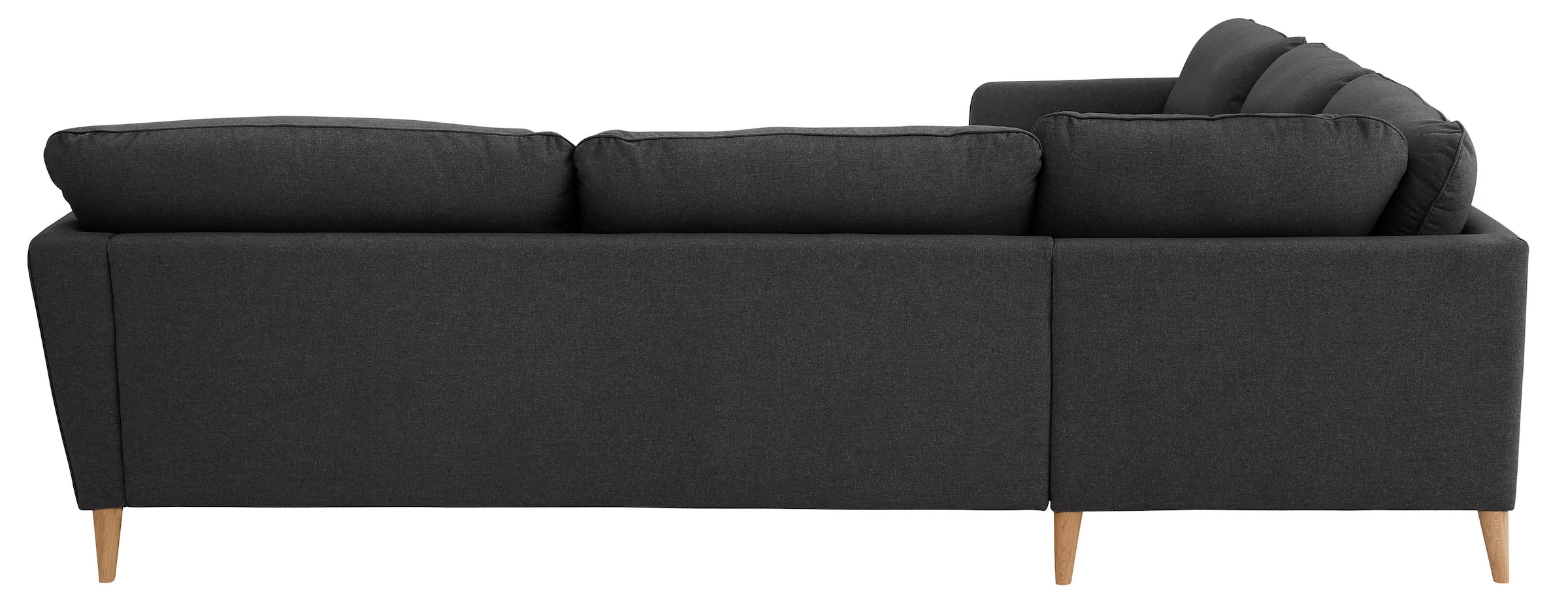 Home affaire Ecksofa »MARSEILLE 278/278 cm, L-Form, Webstoff, Flachgewebe, Filzoptik«, gleichschenklig, Massivholzbeine, Landhausstil, Wellenunterfederung