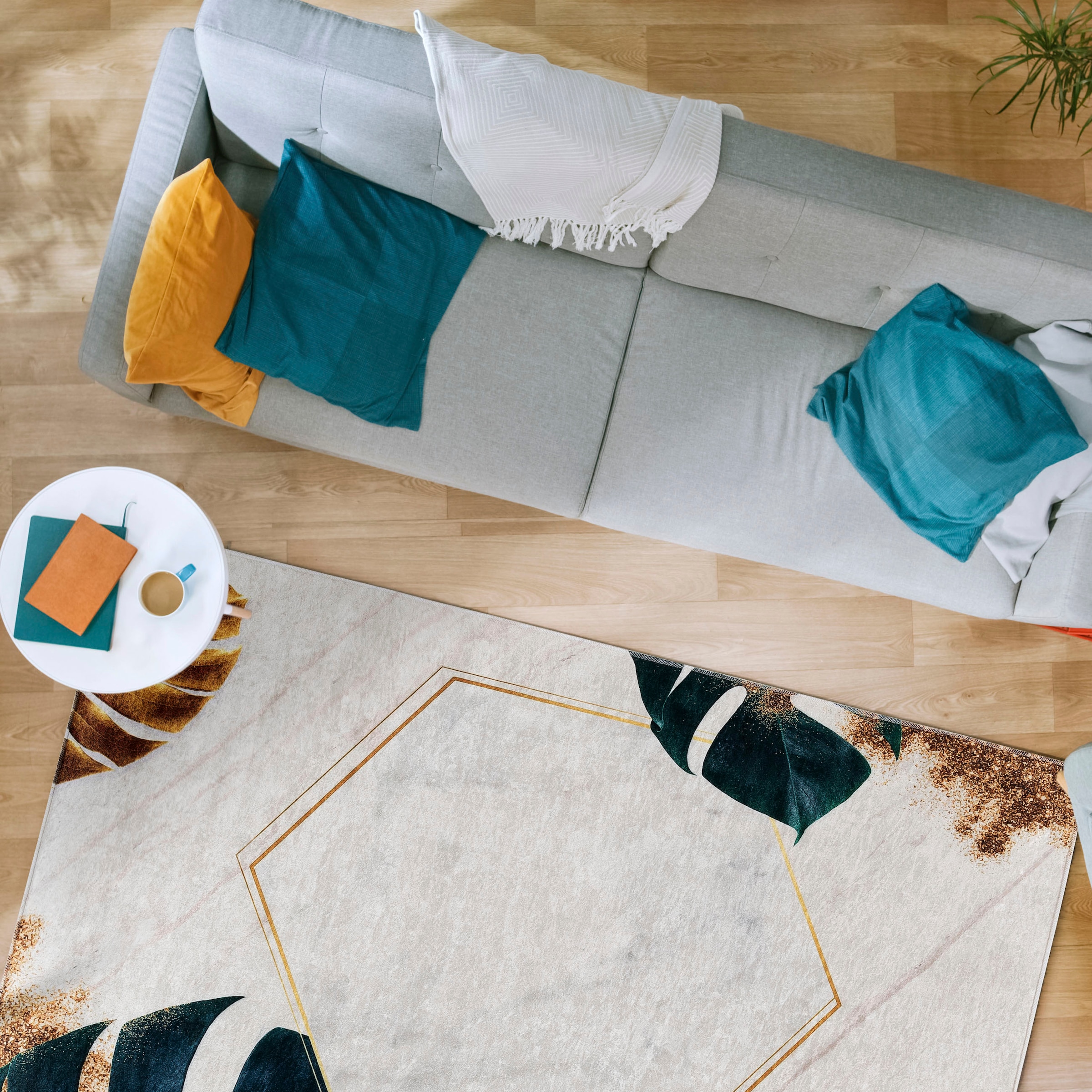 Sehrazat Teppich »Caimas 2992«, rechteckig, 5 mm Höhe, waschbar, weiche Microfaser, Wohnzimmer