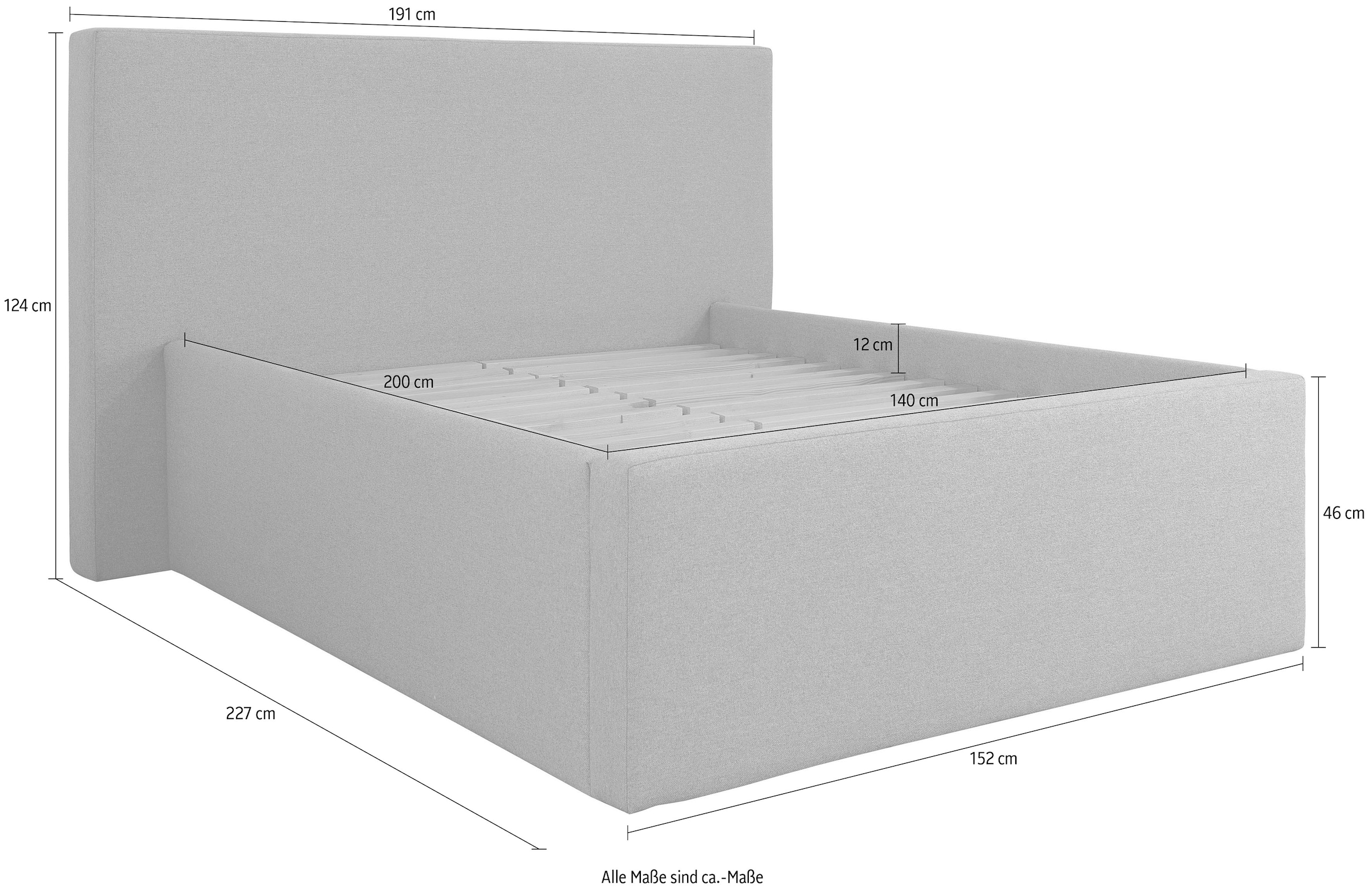 8. Bild von INOSIGN Polsterbett »Dalina«, geradliniges Kopfteil, in 5 Breiten, auch in 220cm Länge