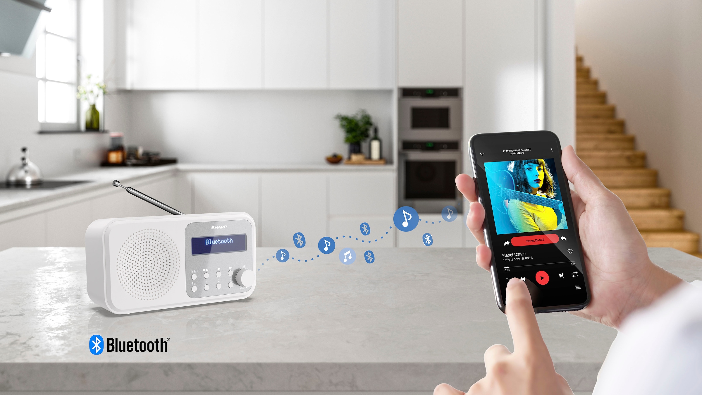 Sharp Radio »DR-P420«, (Bluetooth-A2DP Bluetooth-AVRCP Bluetooth Digitalradio (DAB+)-FM-Tuner mit RDS 2 W)